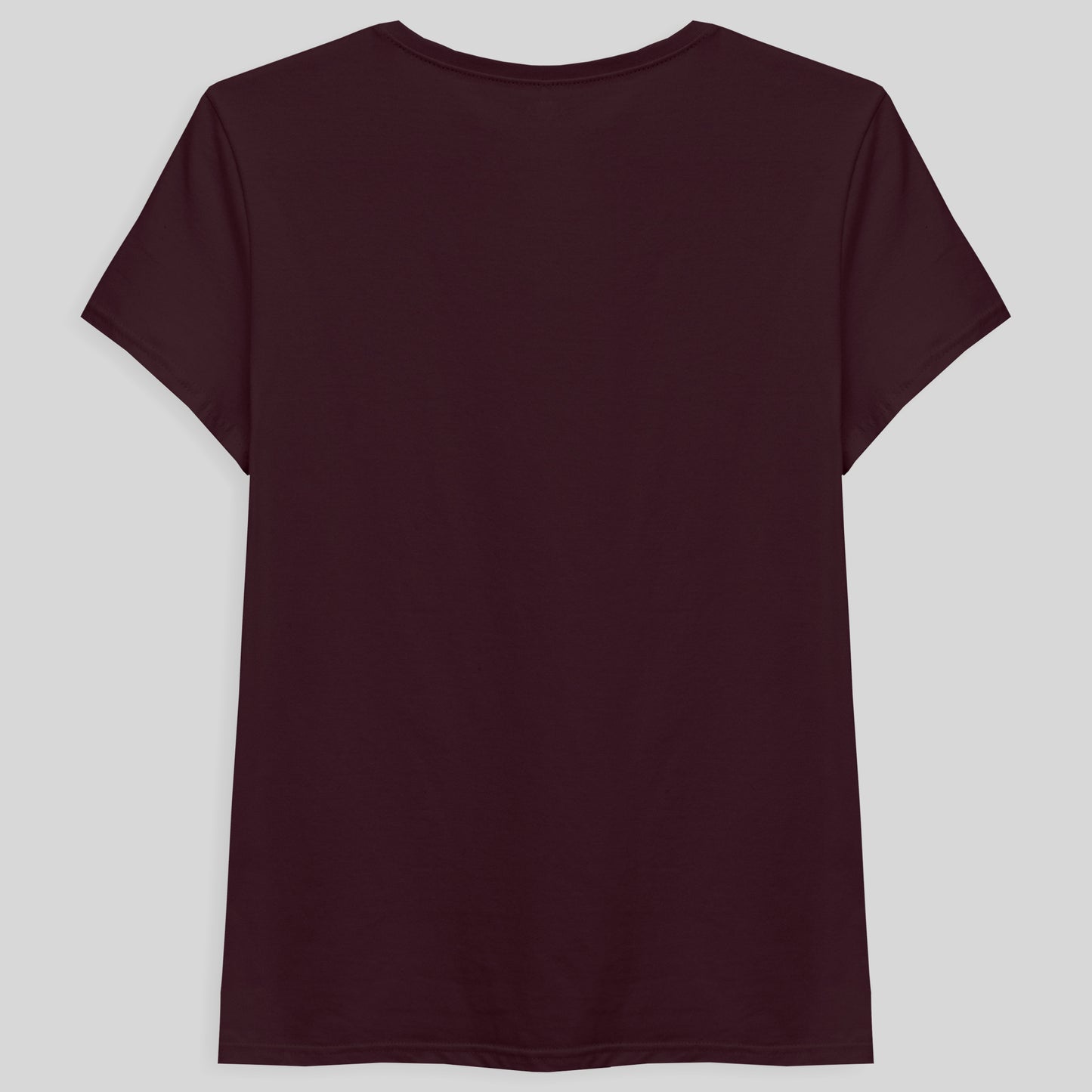Camiseta Básica Gola V Feminina - Vermelho Vinho