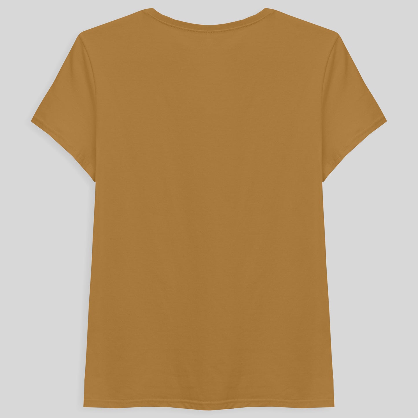 Camiseta Básica Gola V Feminina - Ocre