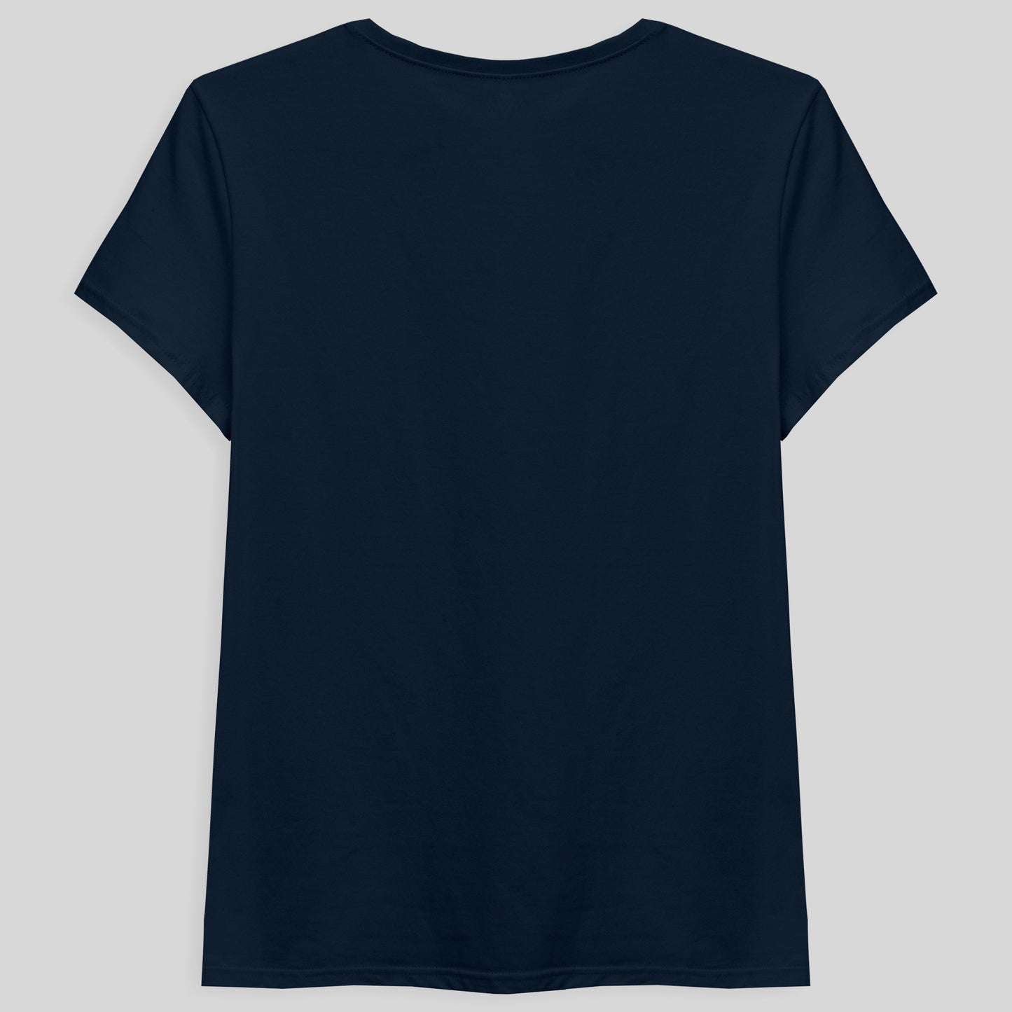 Camiseta Básica Gola V Feminina - Azul Marinho