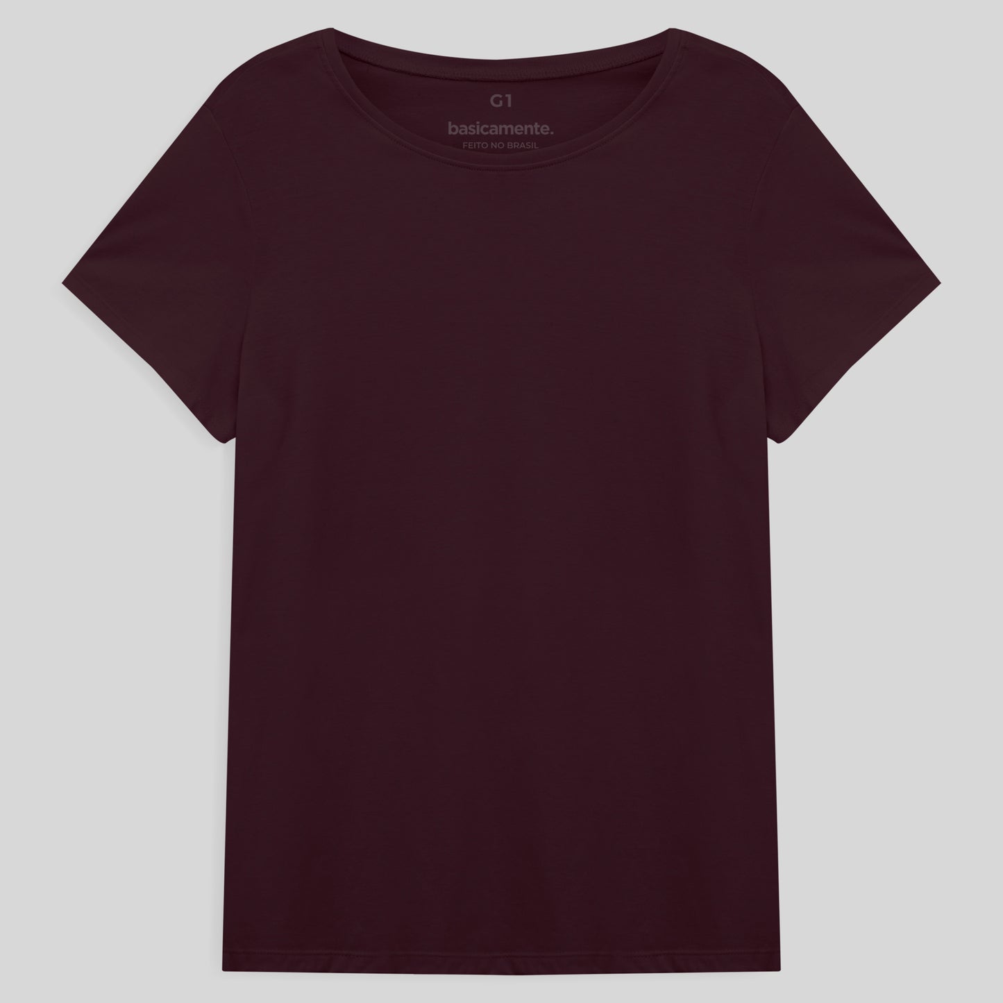 Camiseta Básica Plus Feminina - Vermelho Vinho