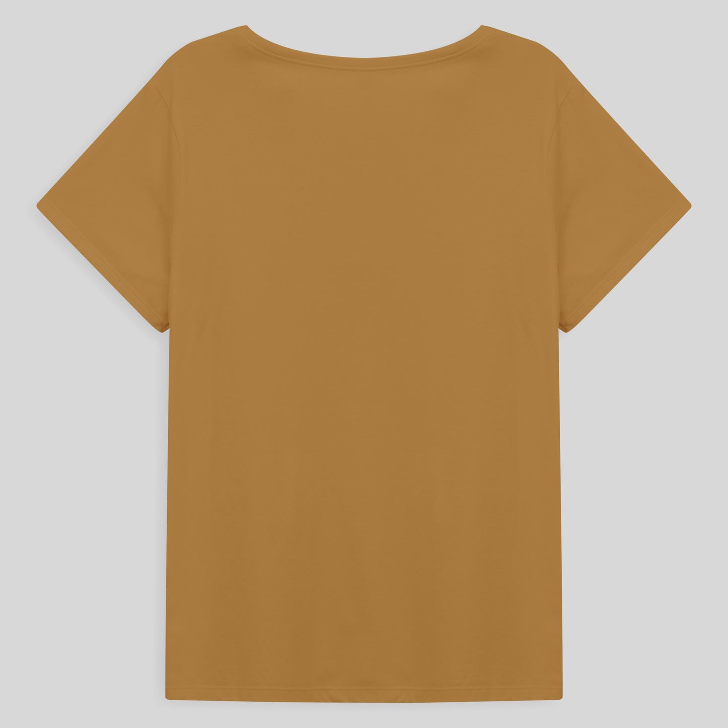 Camiseta Básica Plus Feminina - Ocre