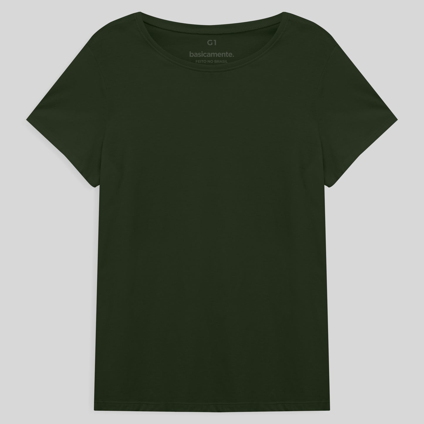 Camiseta Básica Plus Feminina - Verde Selva