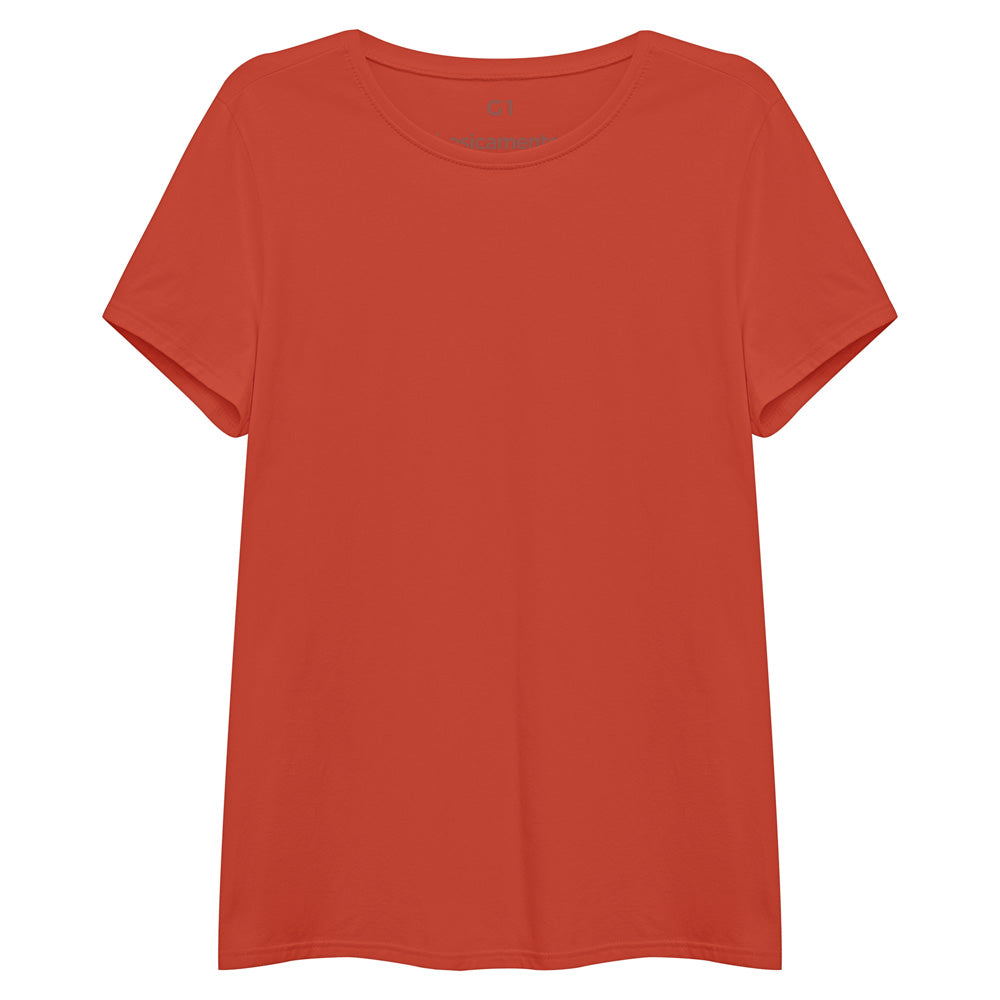 Camiseta Básica Plus Feminina - Tangerina