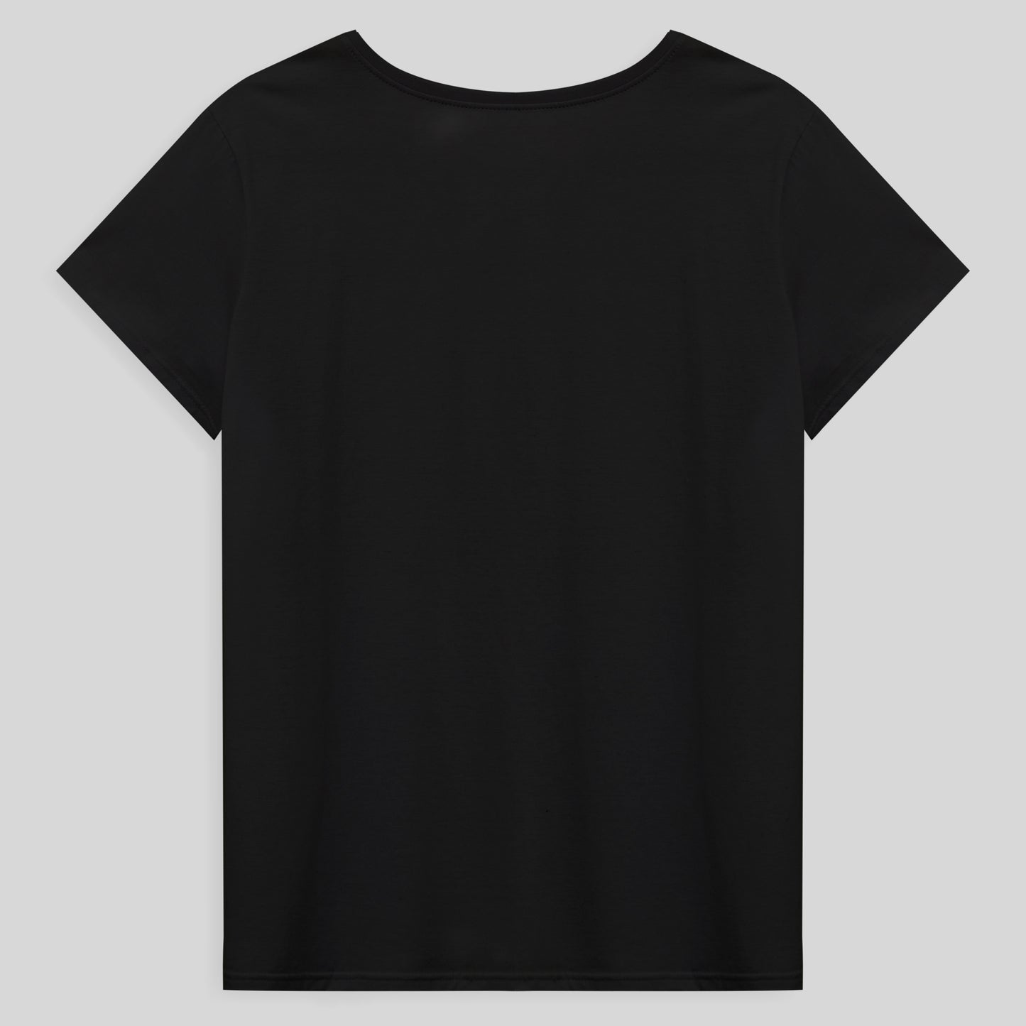 Camiseta Básica Gola V Plus Feminina - Preto