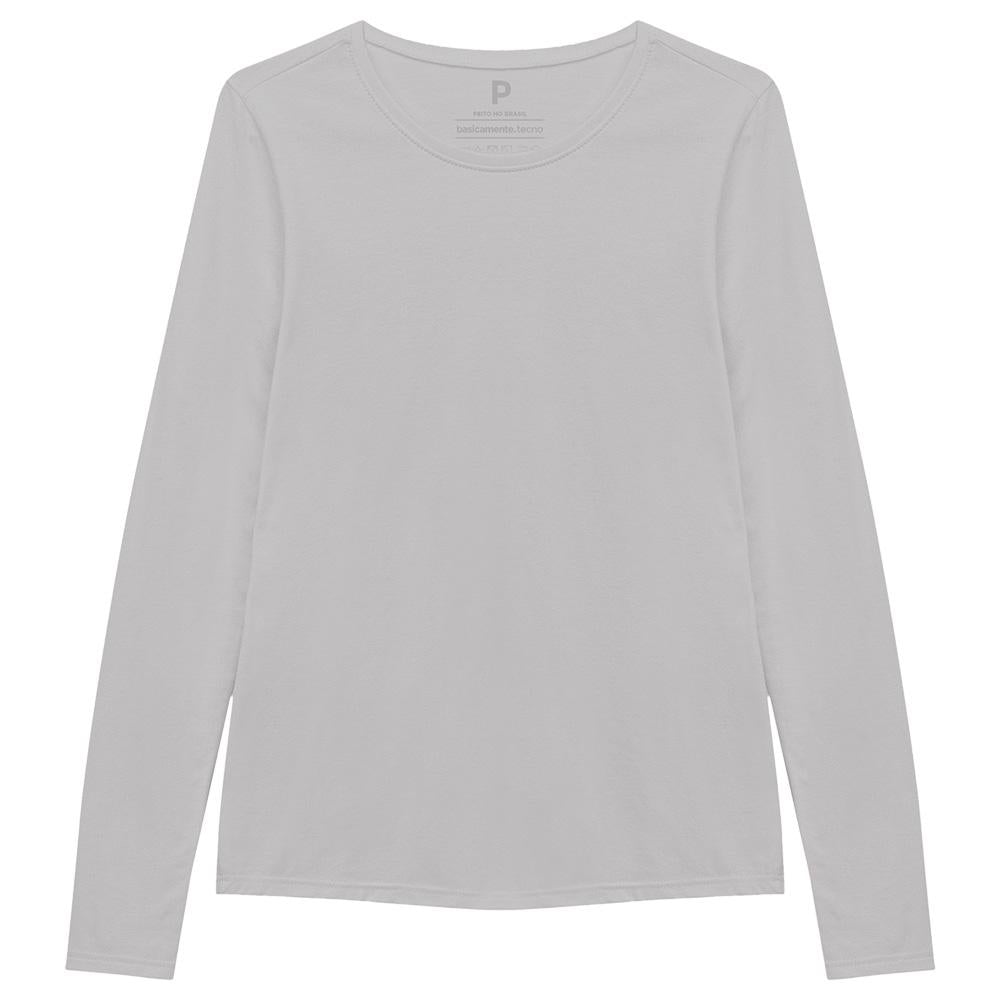 Camiseta Básica Manga Longa Feminina - Branco