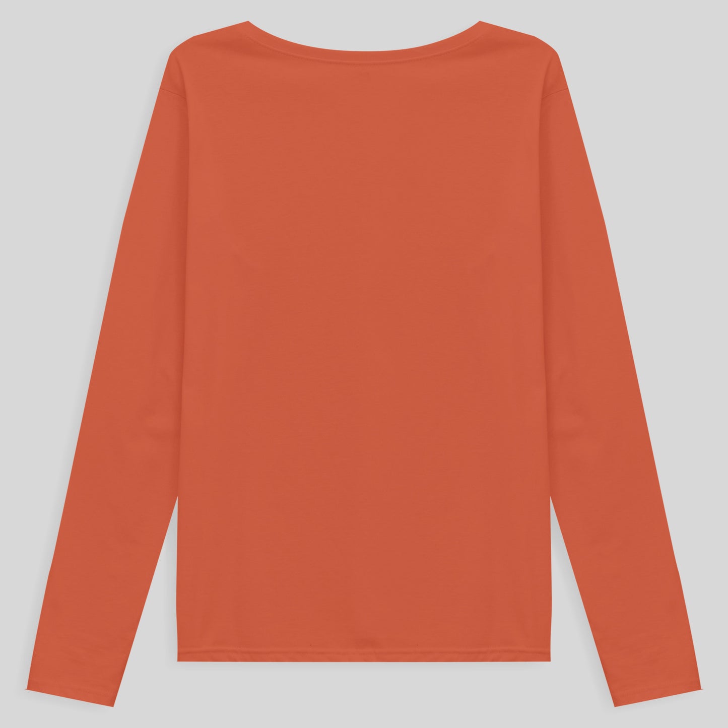 Camiseta Babylook Algodão Premium Manga Longa Gola V Plus Feminina - Laranja Coral