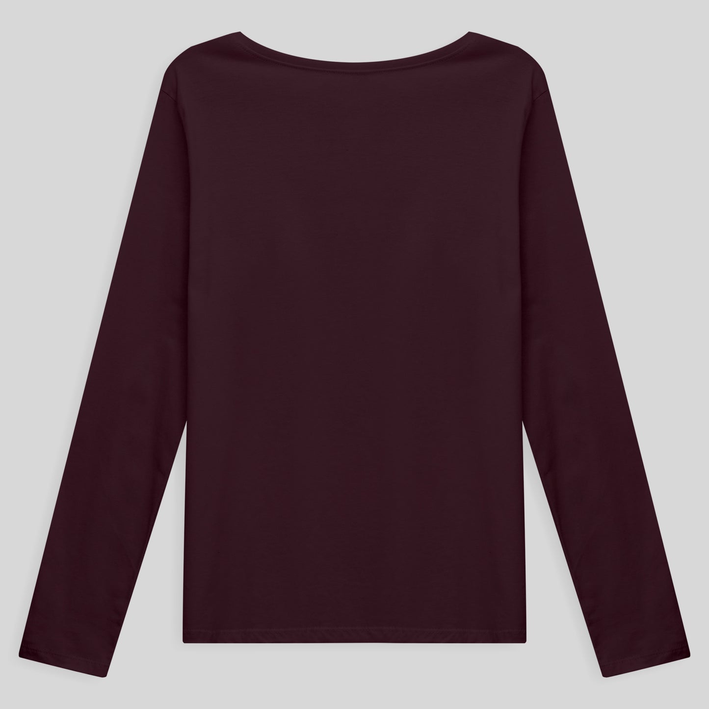 Camiseta Básica Manga Longa Plus Feminina - Vermelho Vinho