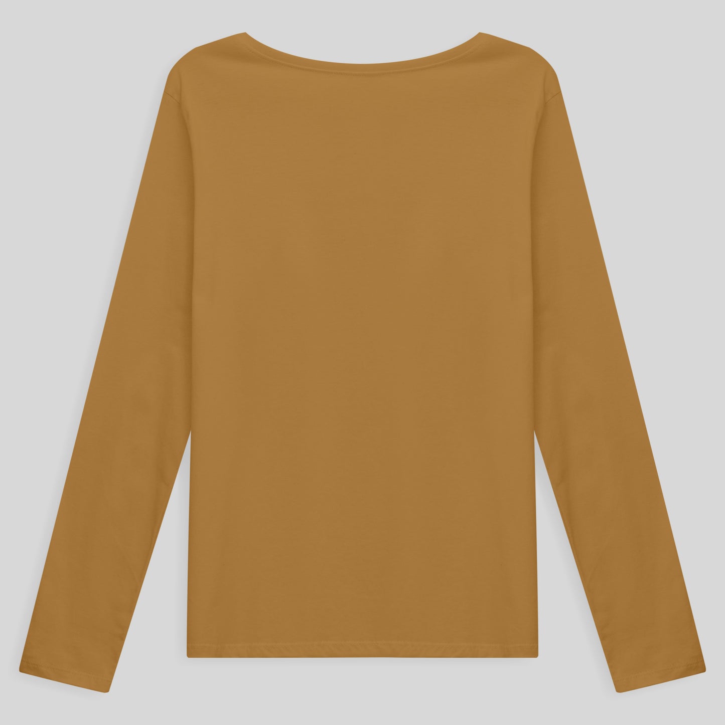Camiseta Básica Manga Longa Plus Feminina - Ocre