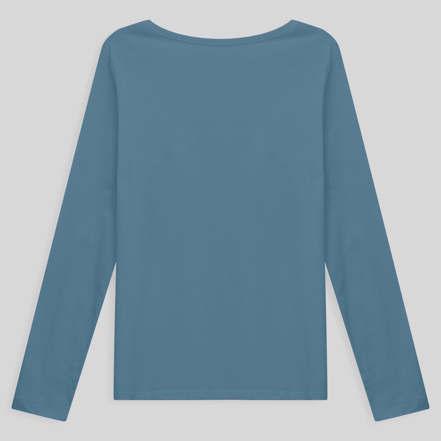 Camiseta Básica Manga Longa Plus Feminina - Azul Celeste