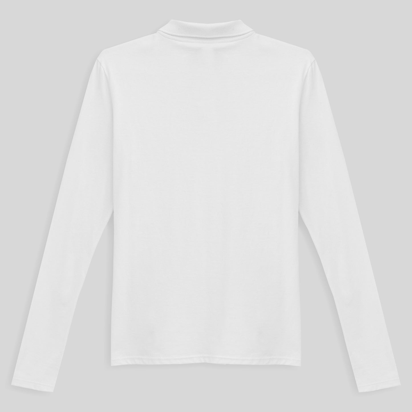 Camisa Polo Manga Longa Feminina - Branco