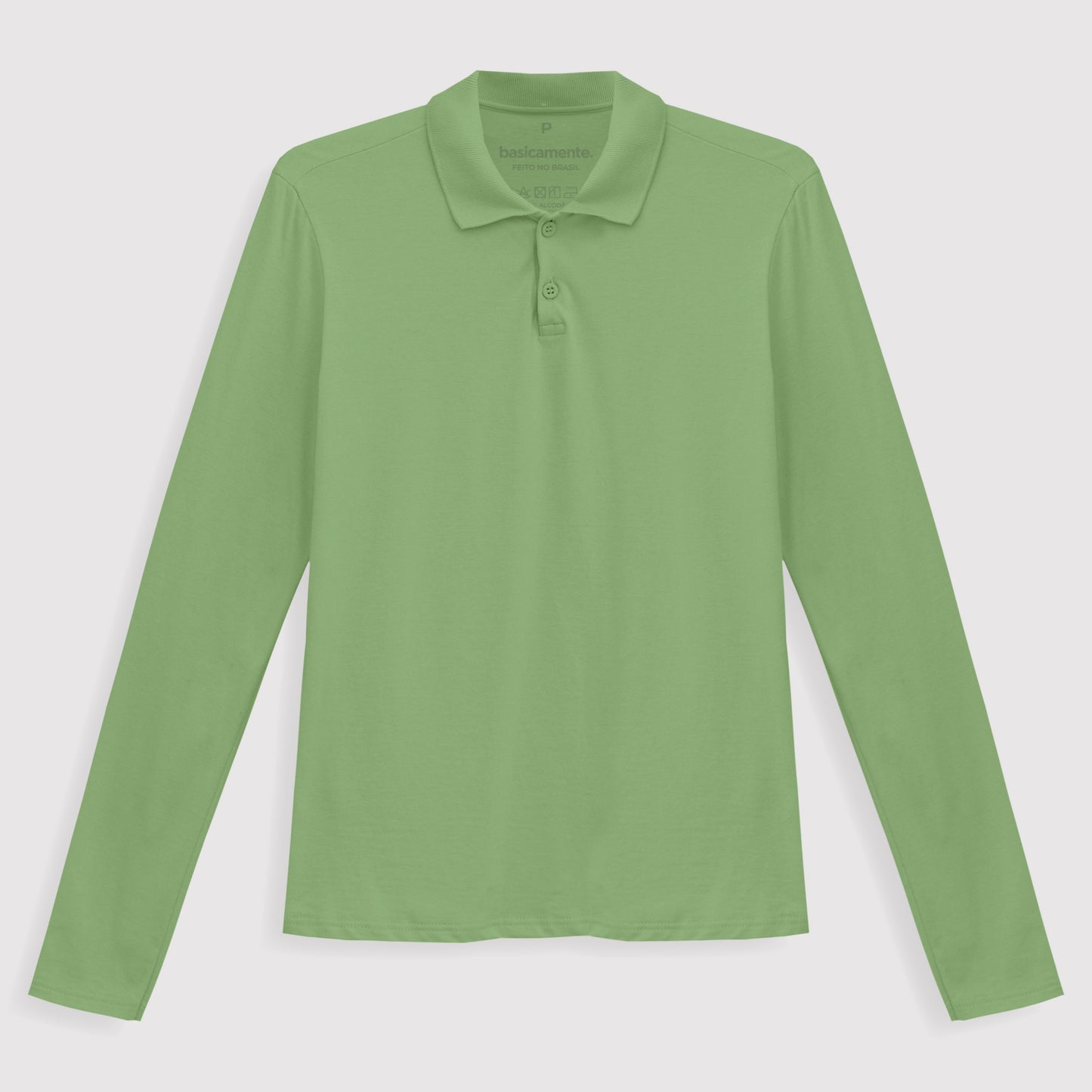 Camisa Polo Manga Longa Feminina - Verde Jade