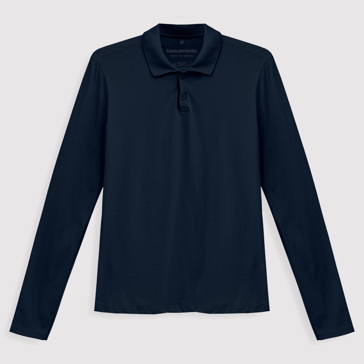 Camisa Polo Manga Longa Feminina - Azul Marinho
