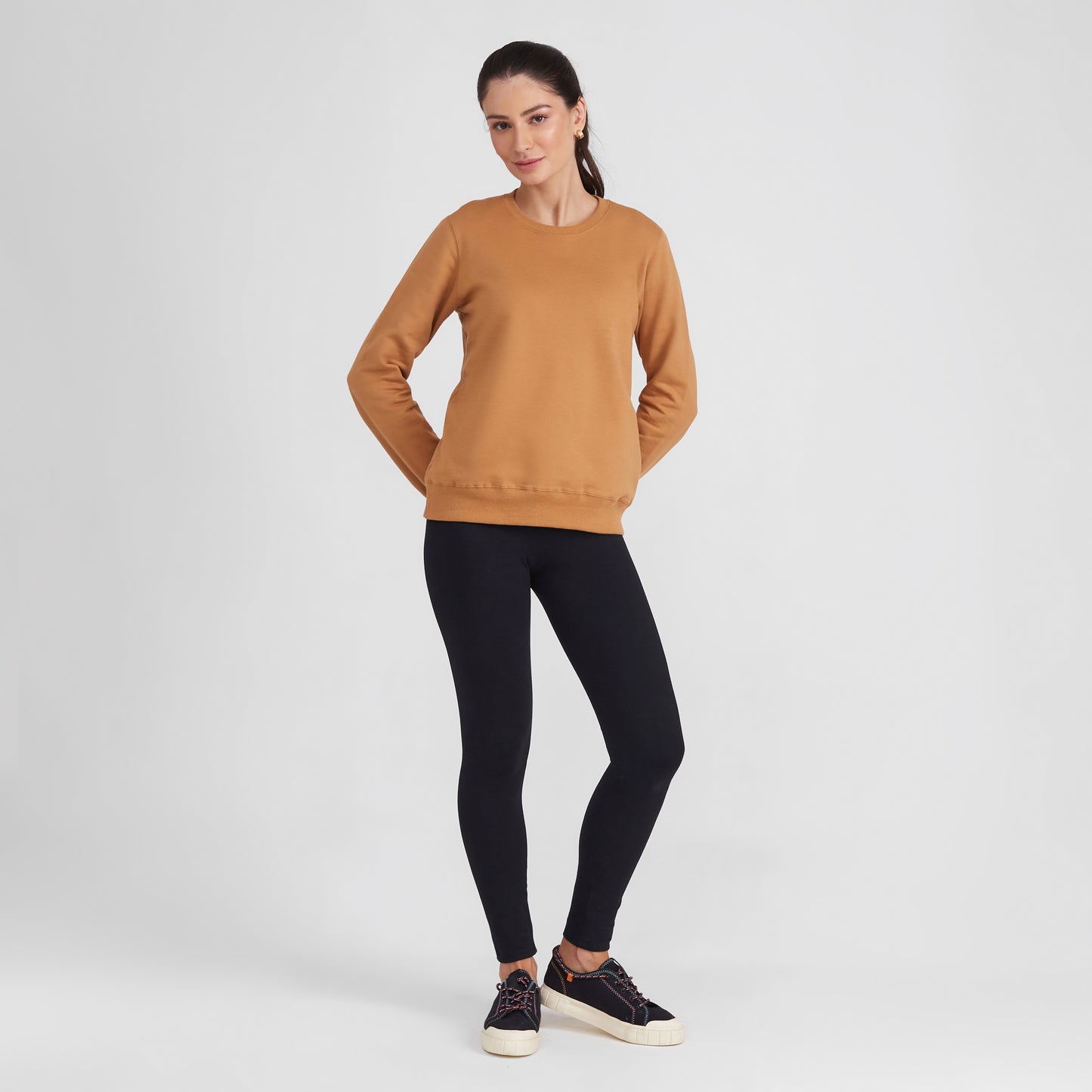 Blusão Moletom Flanelado Feminino - Ocre