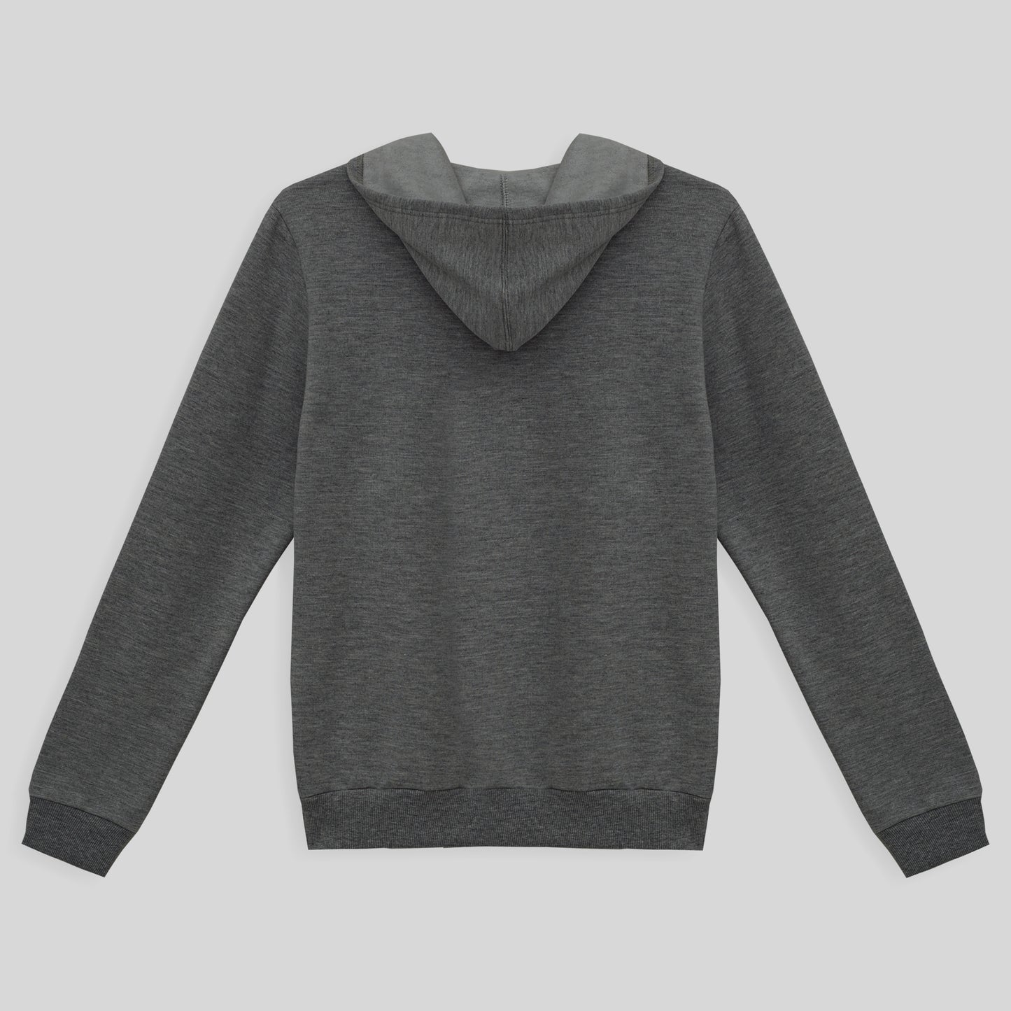 Blusão Moletom Flanelado Capuz Feminino - Mescla Escuro