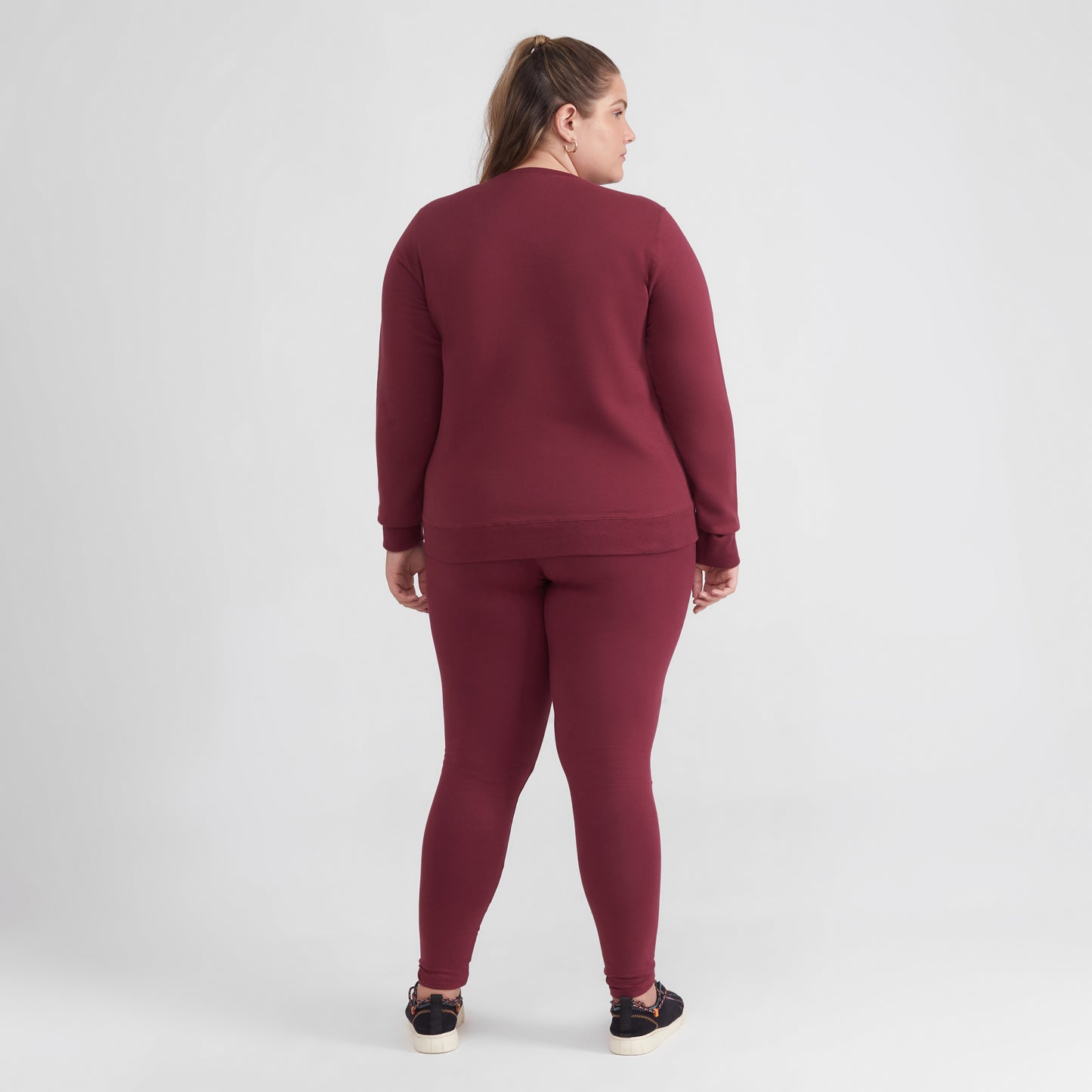 Blusão Moletom Flanelado Plus Feminino - Vermelho Vinho