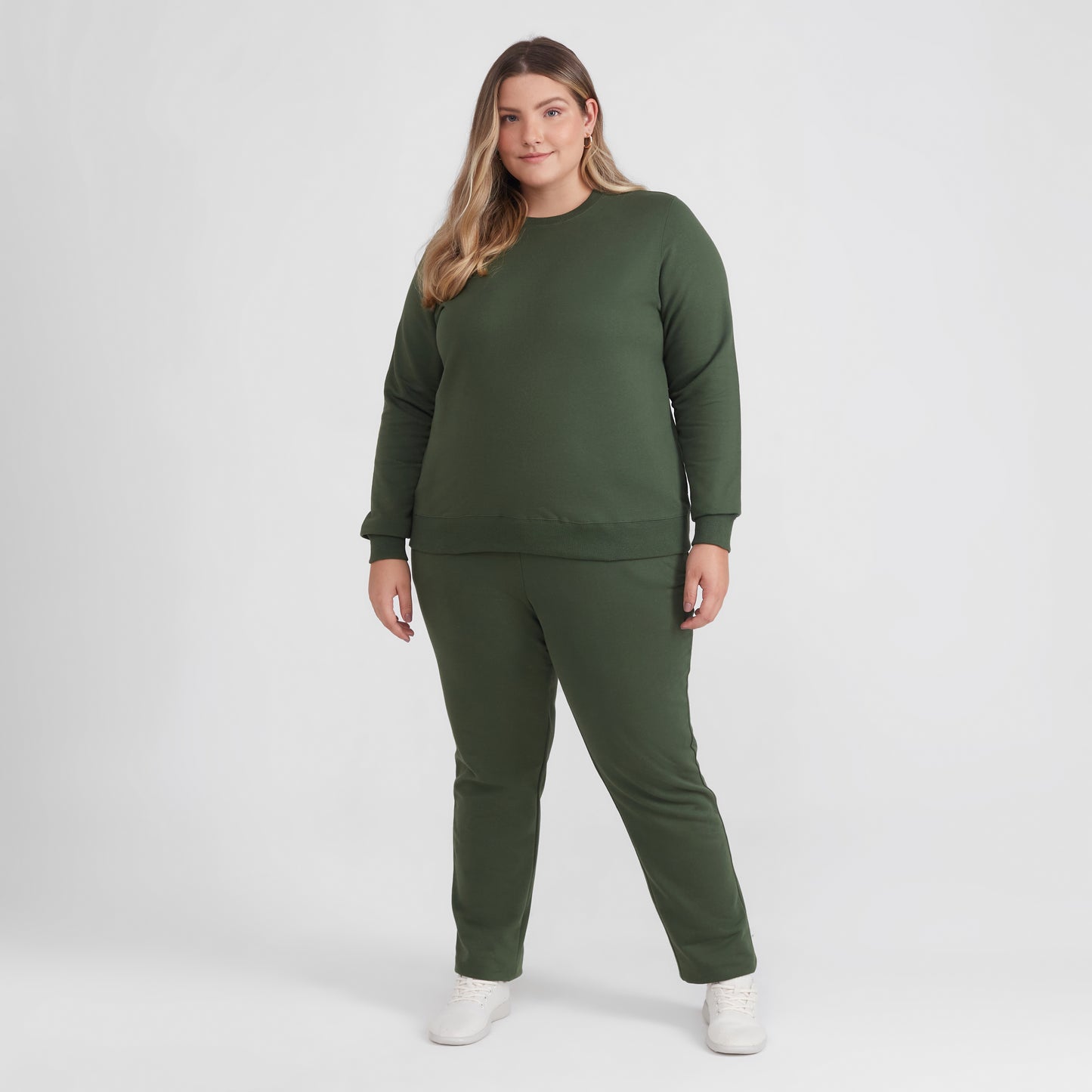 Blusão Moletom Flanelado Plus Feminino - Verde Selva
