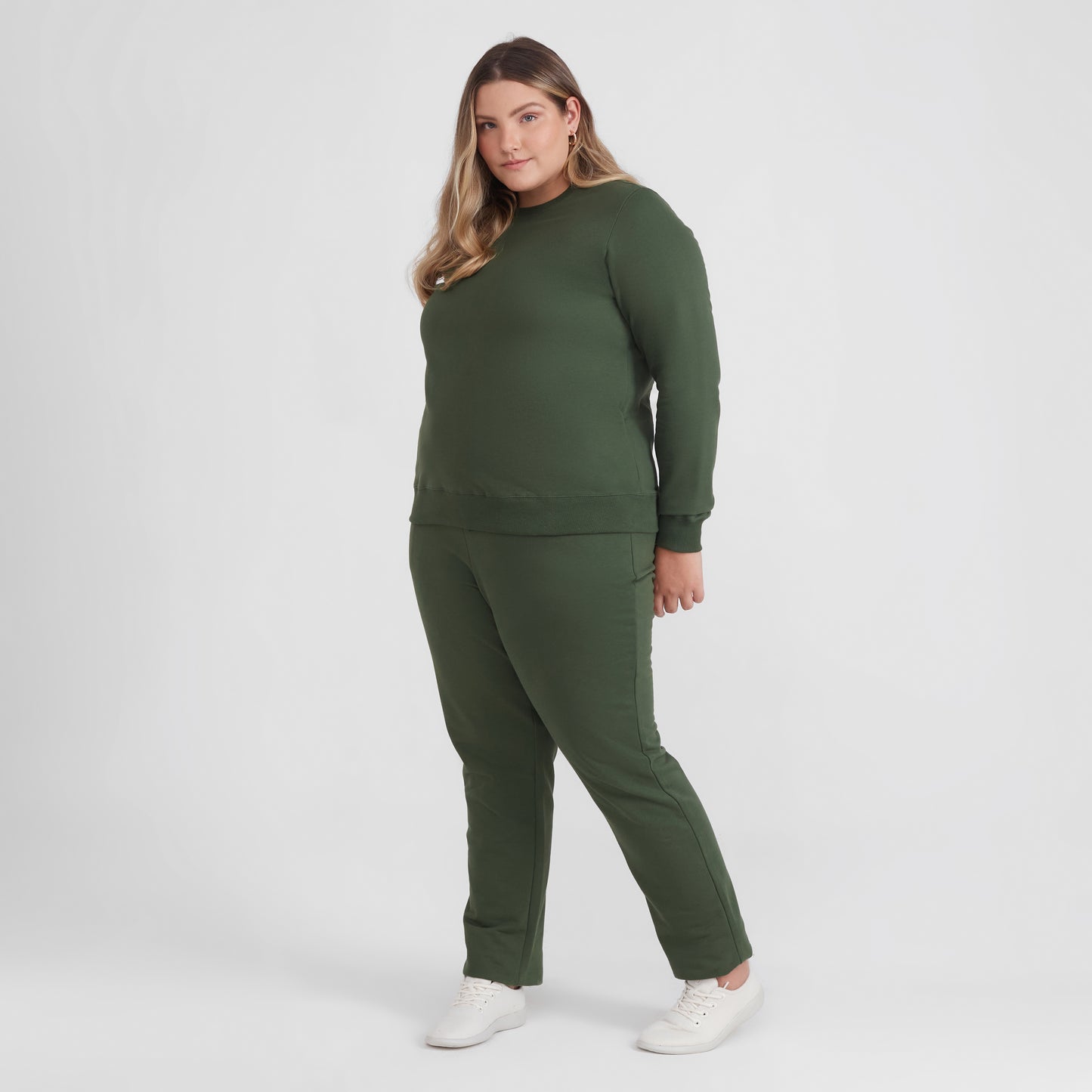 Blusão Moletom Flanelado Plus Feminino - Verde Selva