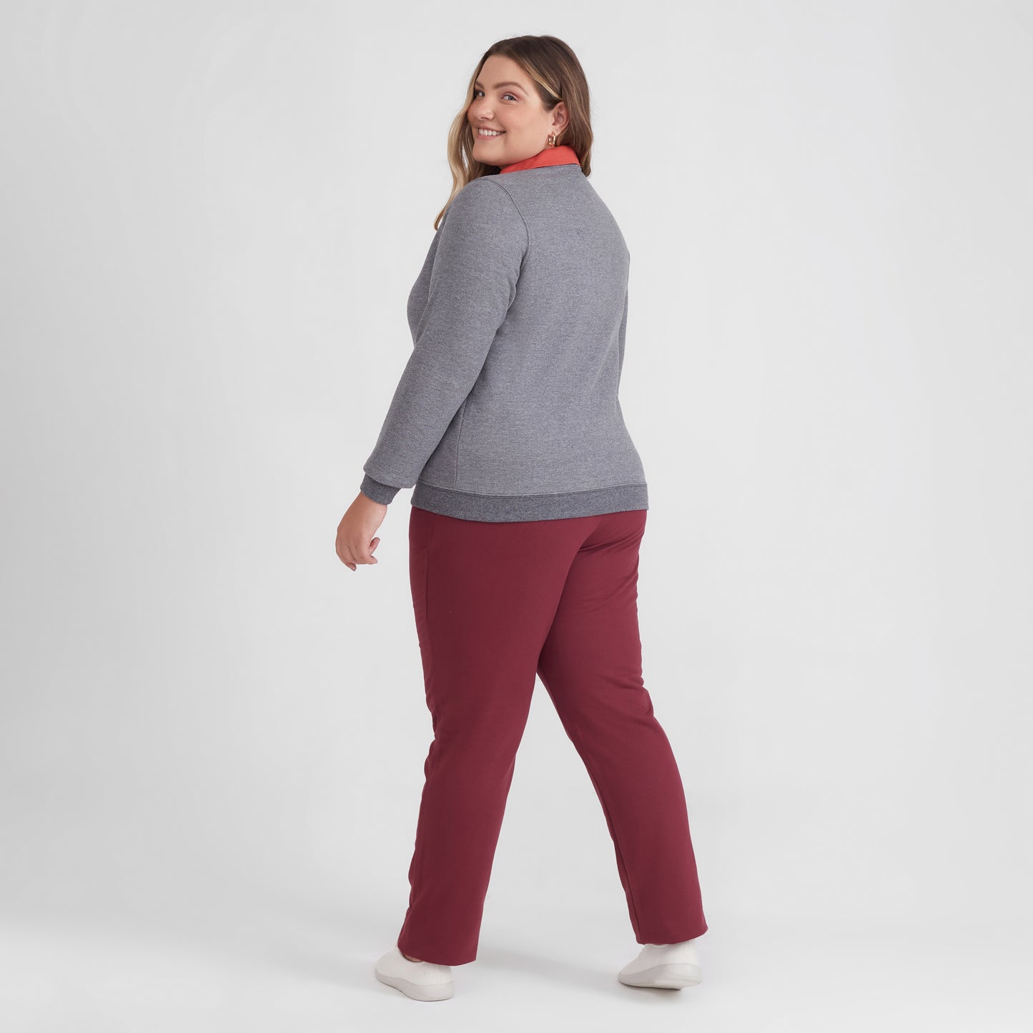 Blusão Moletom Flanelado Plus Feminino - Mescla Escuro