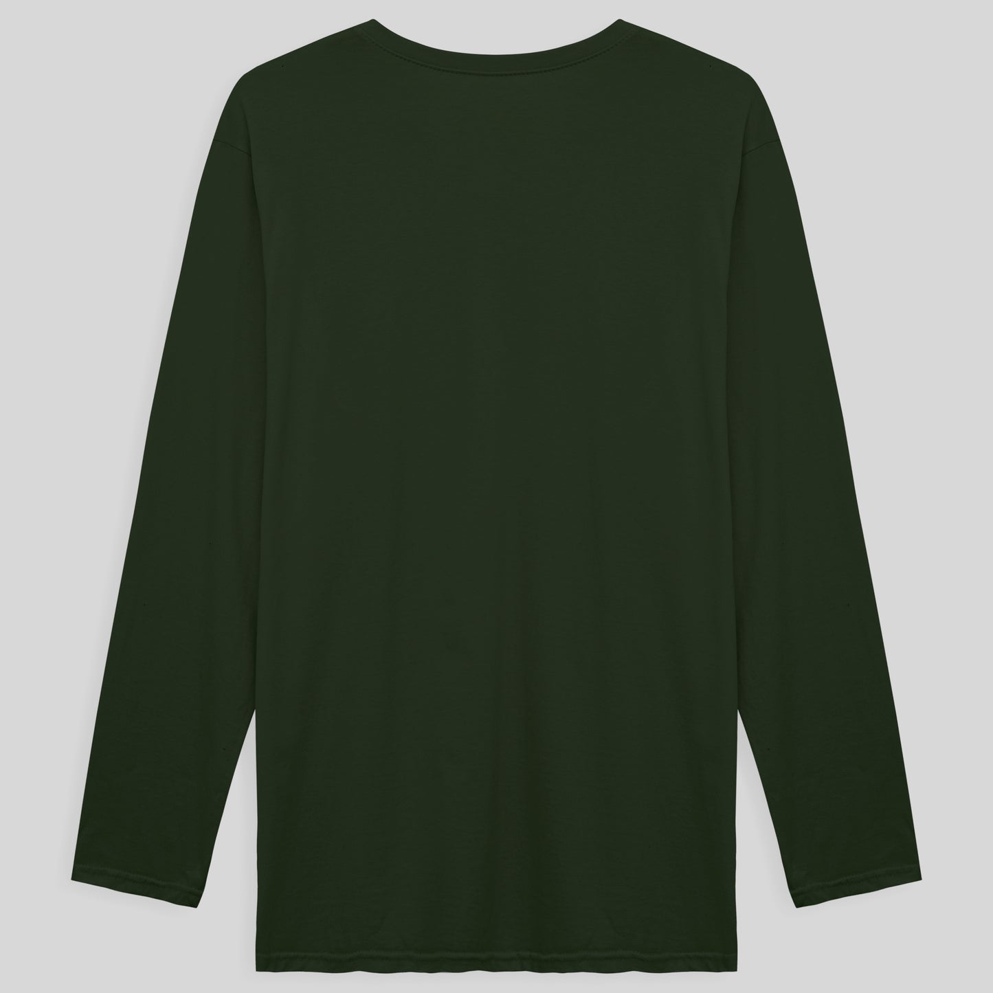 Camiseta Básica Gola V Manga Longa Plus Masculina - Verde Selva