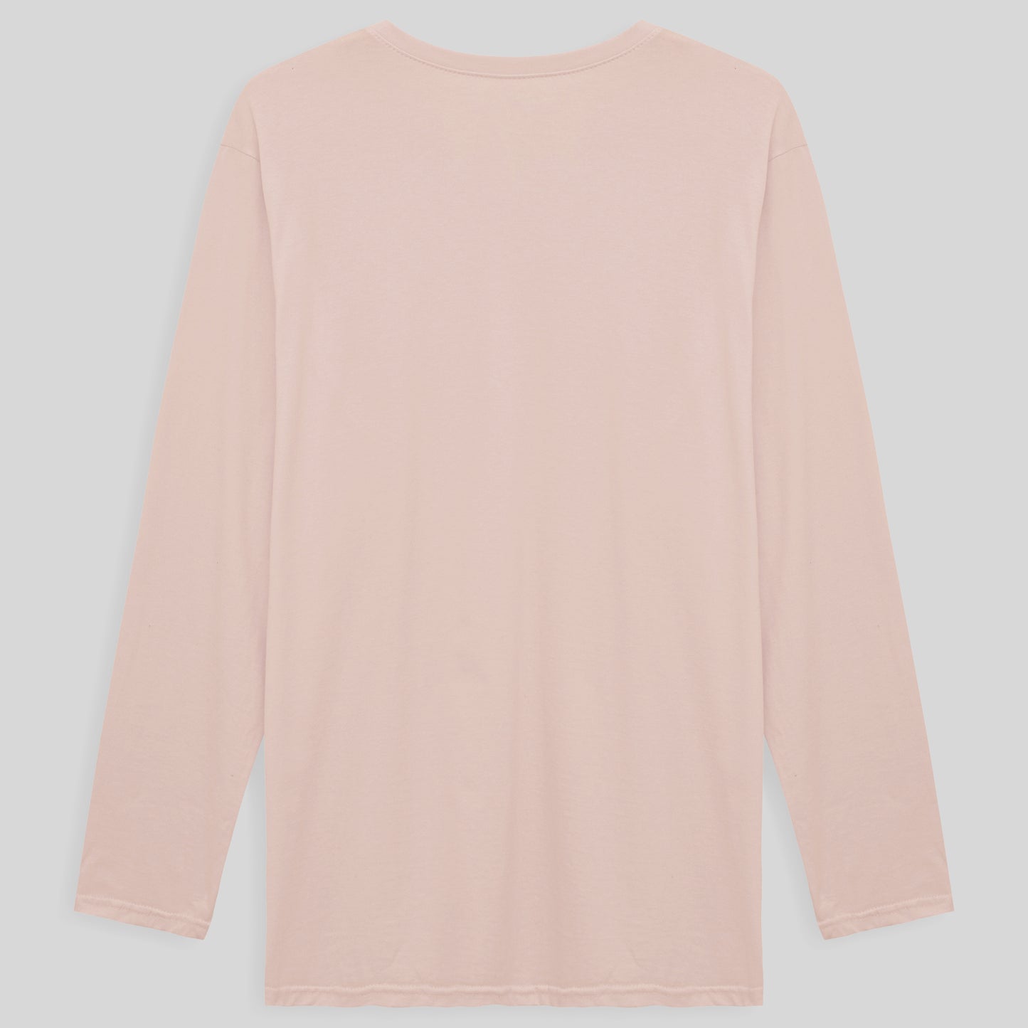 Camiseta Básica Gola V Manga Longa Plus Masculina - Rosa Pastel