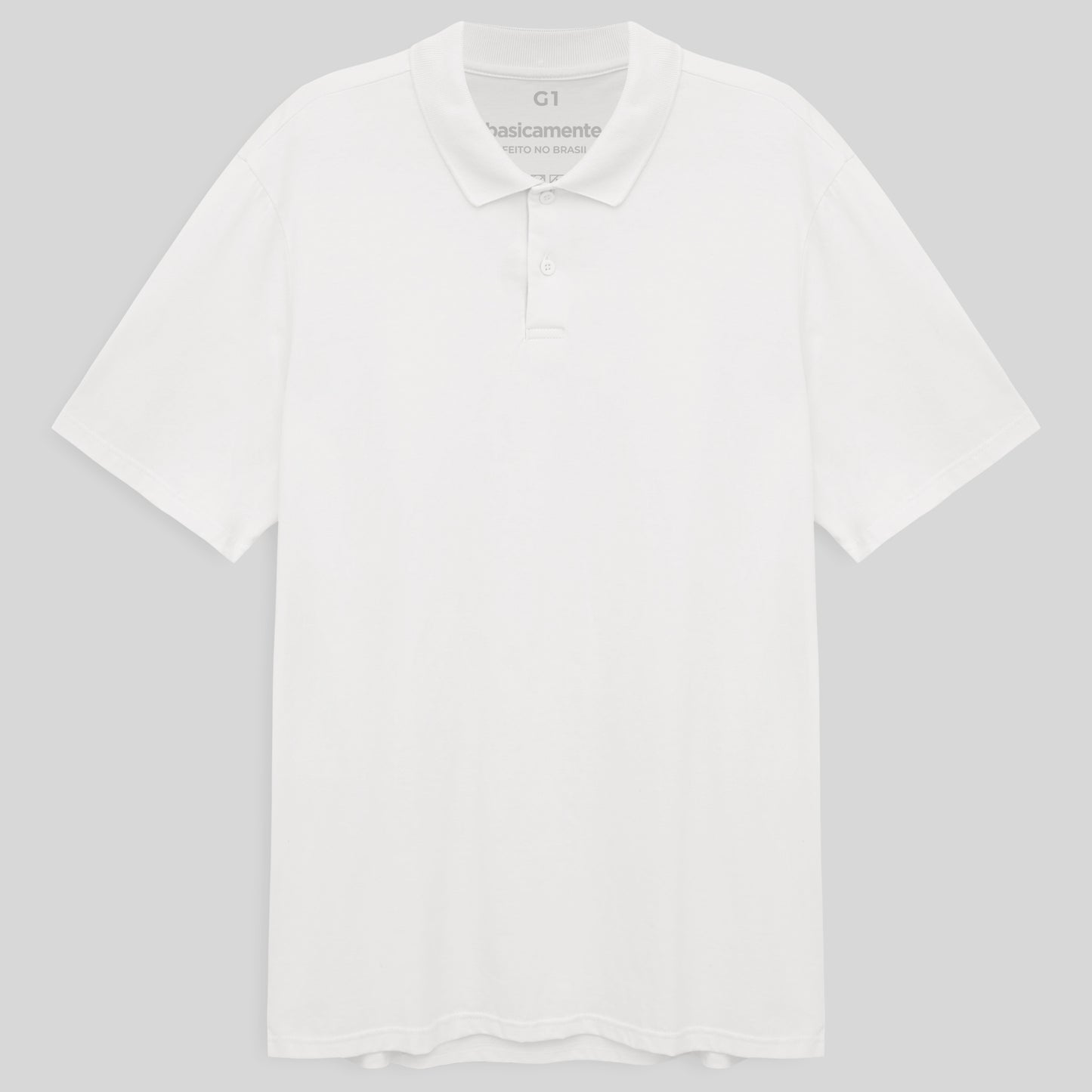 Camisa Polo Plus Masculina - Branco