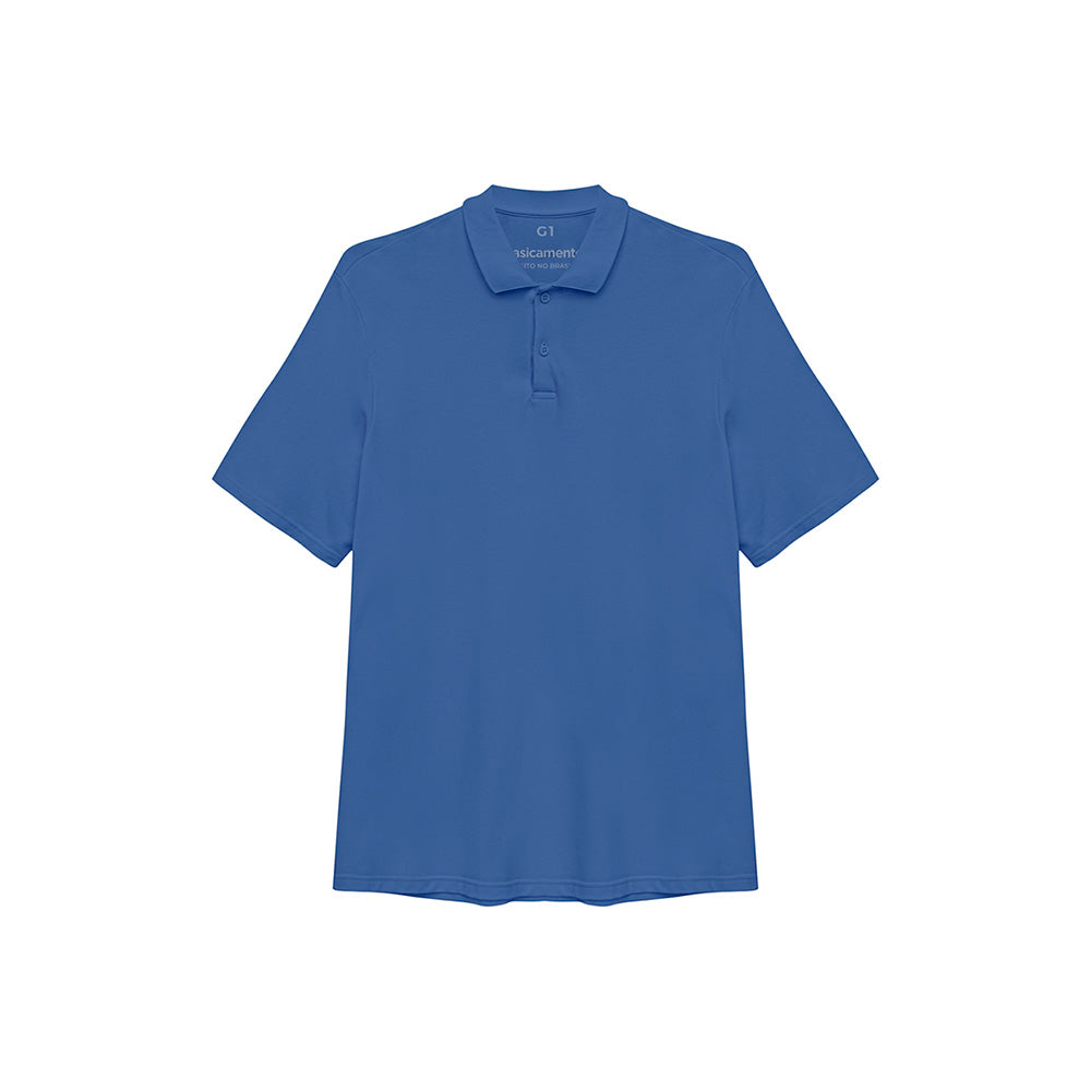 Camisa Polo Plus Masculina - Azul Oceano