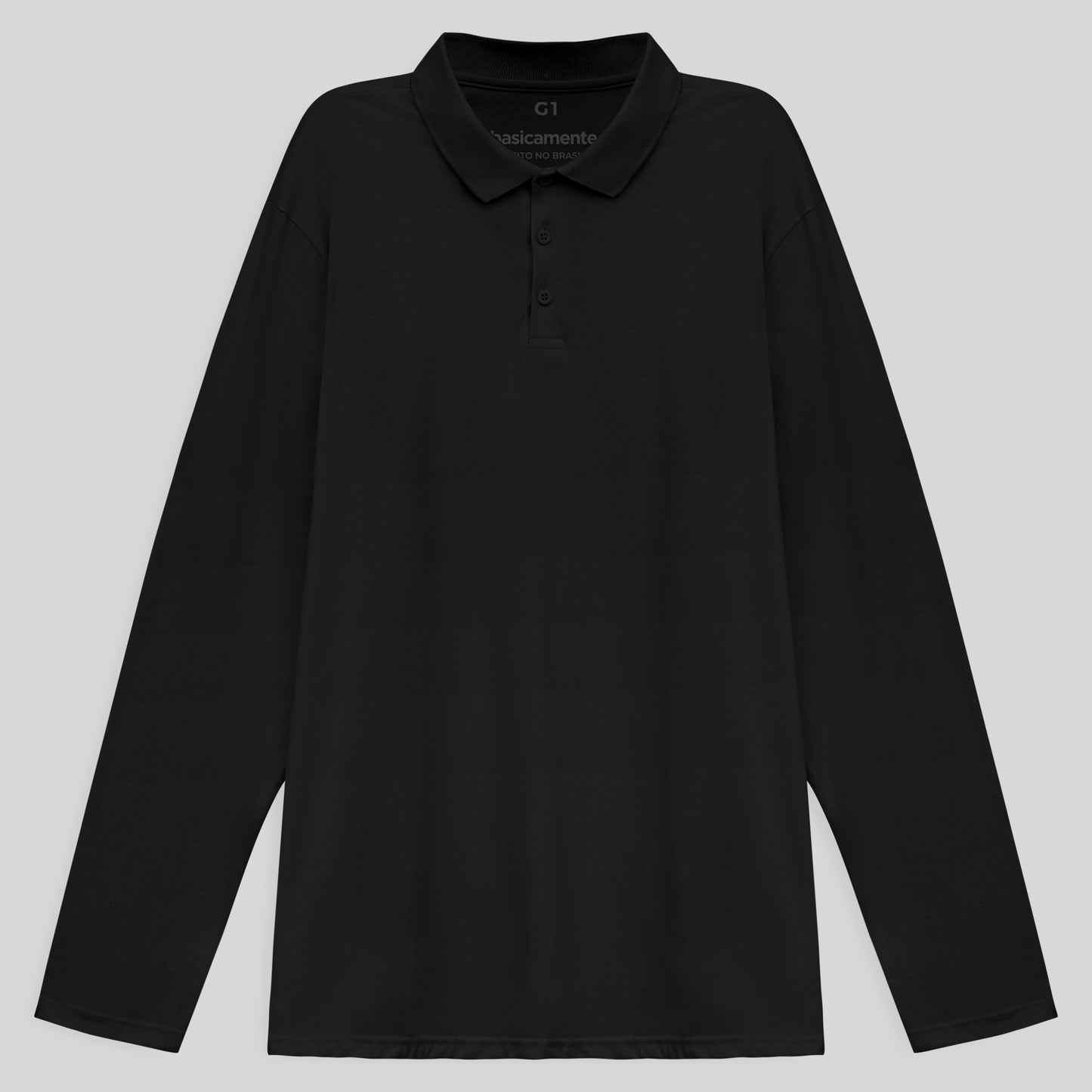 Camisa Polo Ml Plus Masculina - Preto