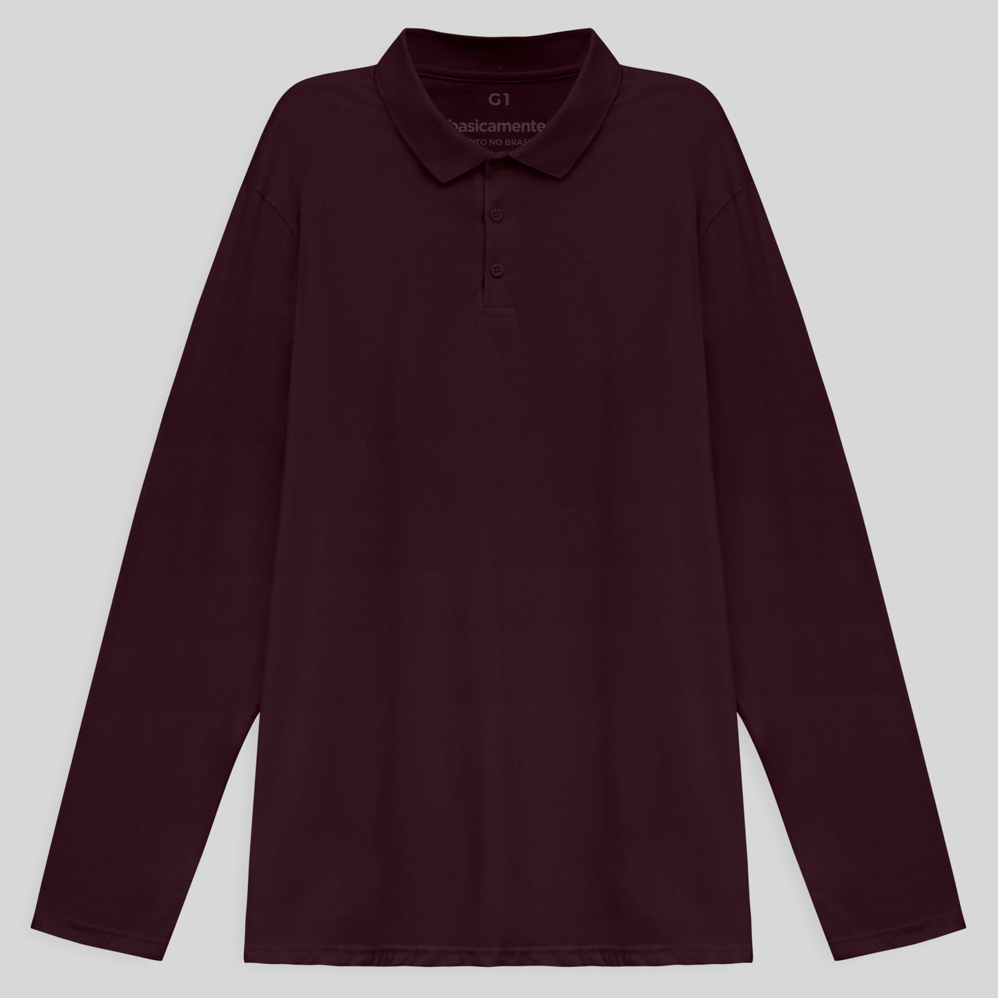 Camisa Polo Ml Plus Masculina - Vermelho Vinho