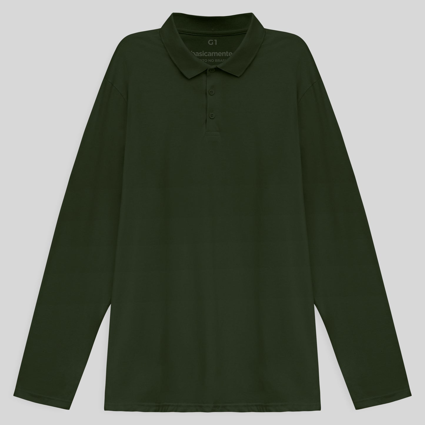 Camisa Polo Ml Plus Masculina - Verde Selva