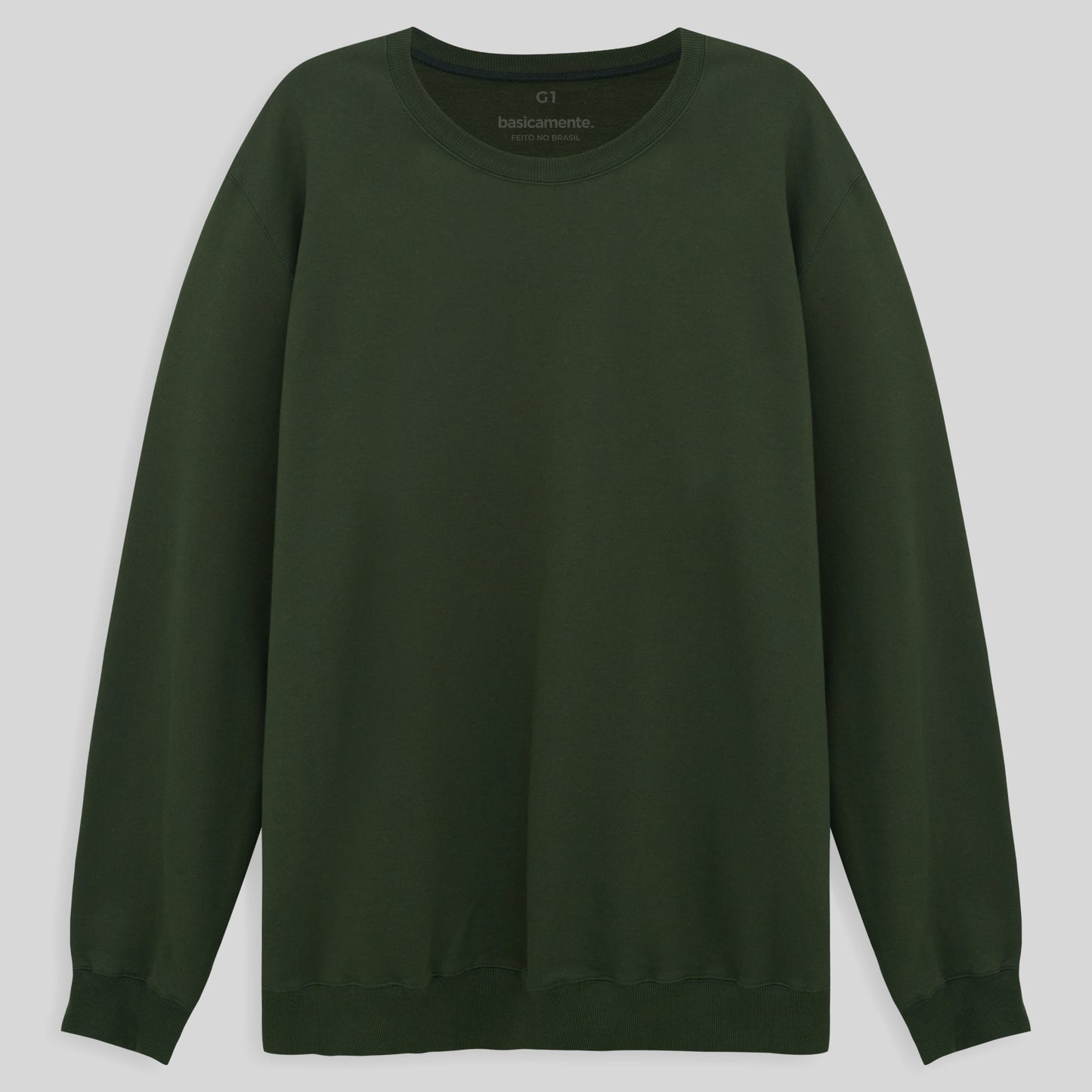Blusão Moletom Flanelado Plus Masculino - Verde Selva