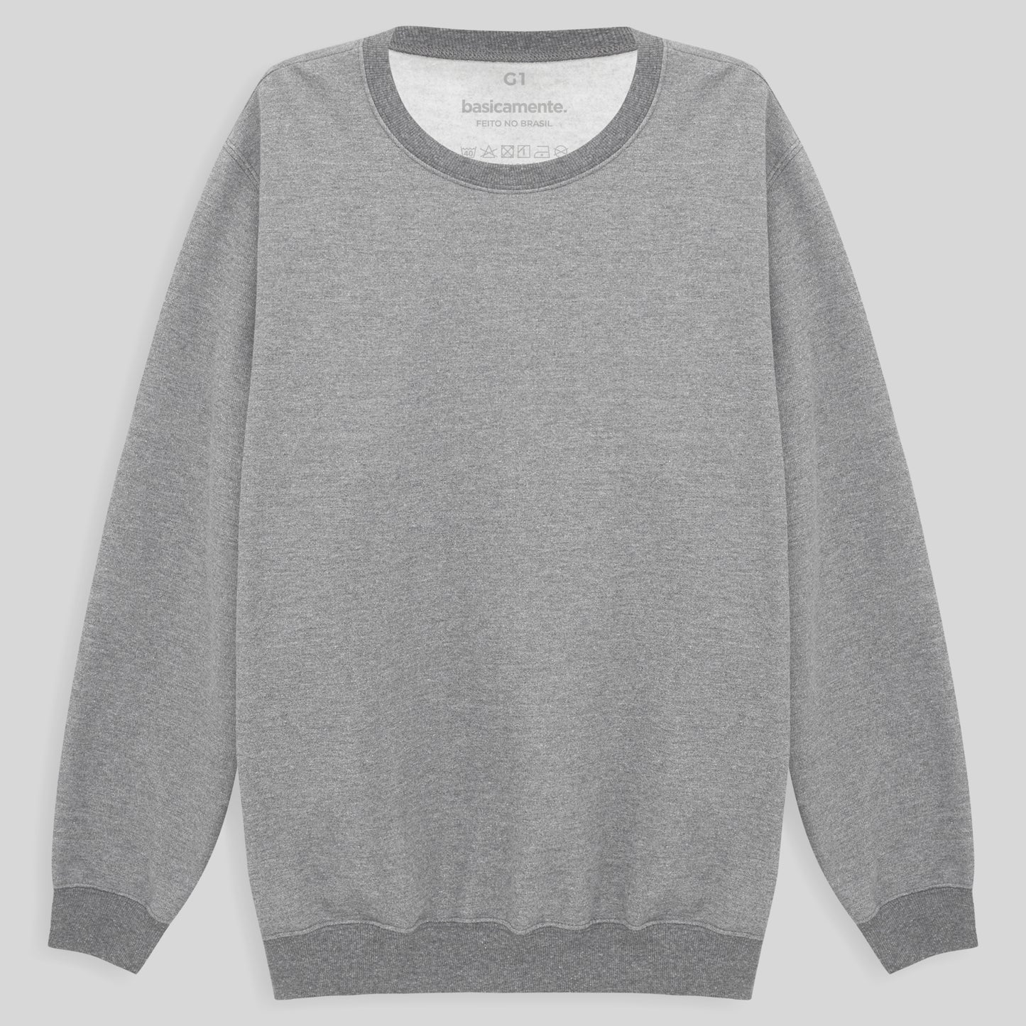 Blusão Moletom Flanelado Plus Masculino - Mescla Claro
