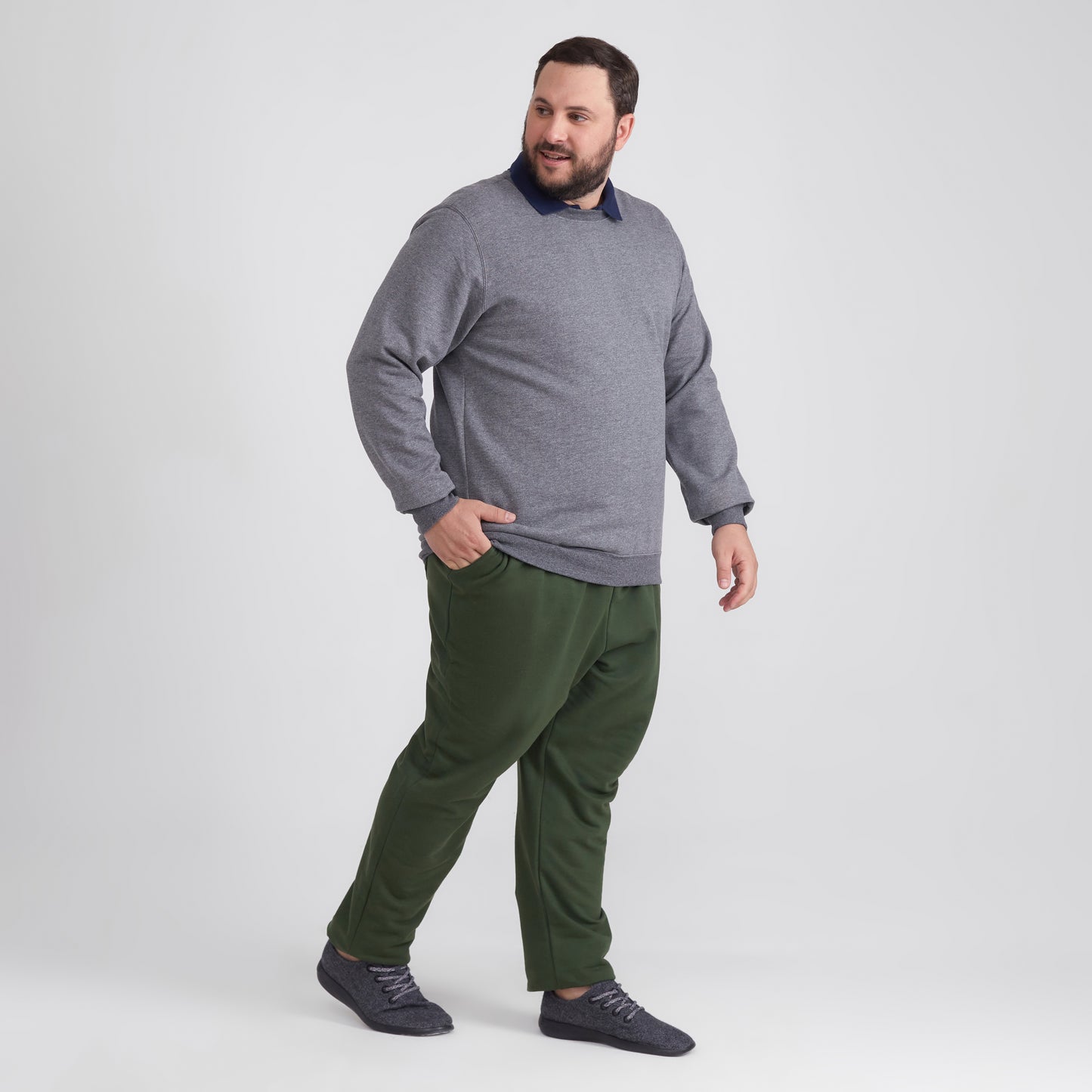 Blusão Moletom Flanelado Plus Masculino - Mescla Escuro