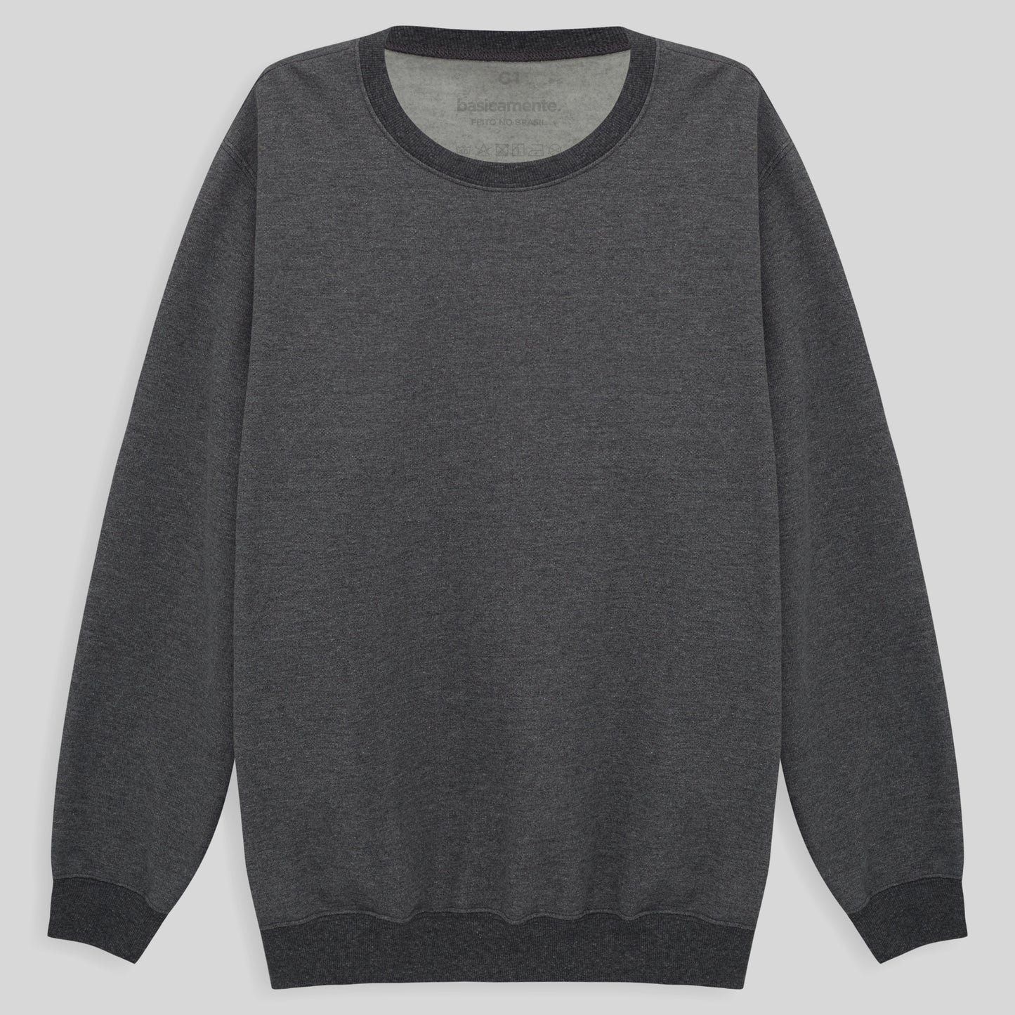 Blusão Moletom Flanelado Plus Masculino - Mescla Escuro