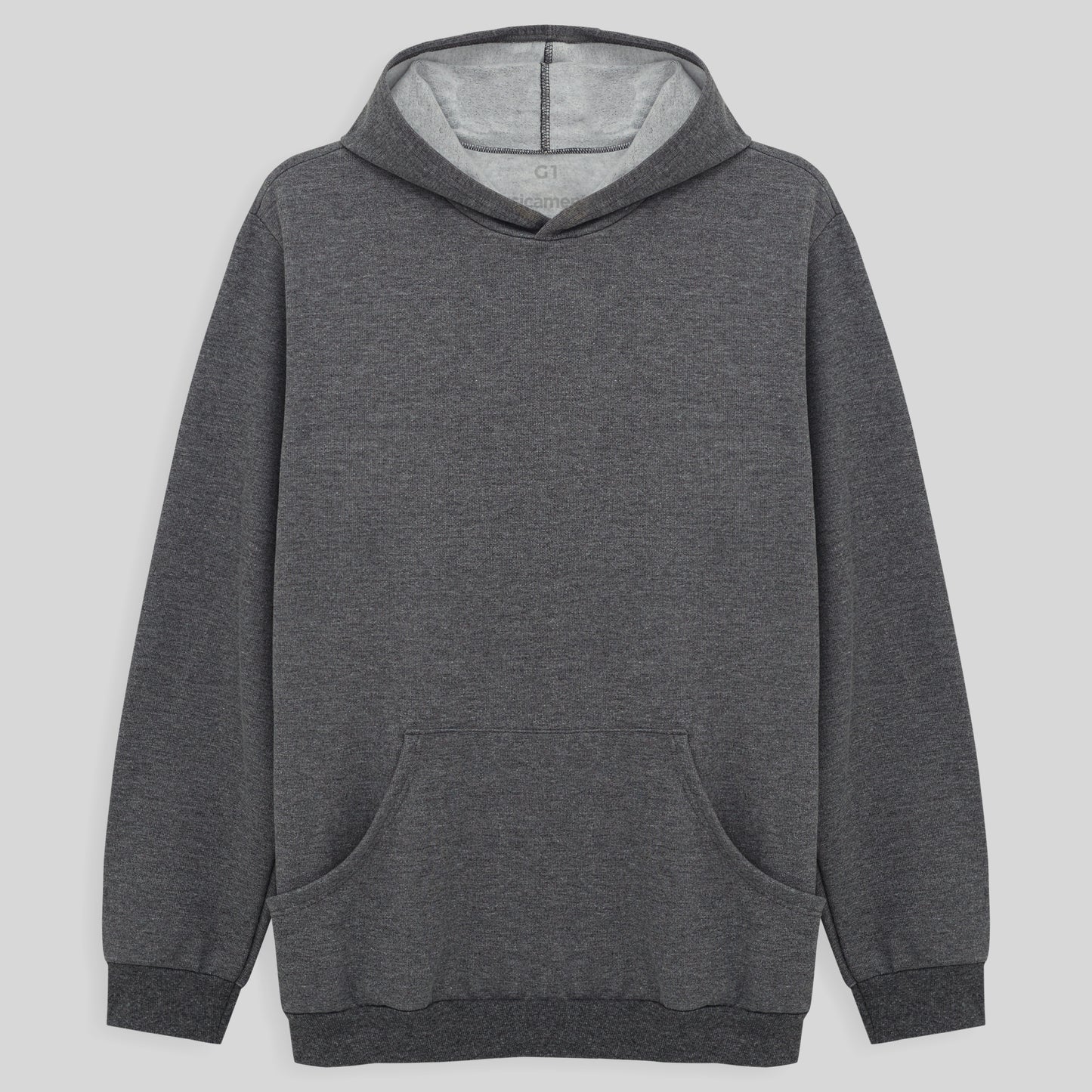 Blusão Moletom Flanelado Capuz Plus Masculino - Mescla Escuro