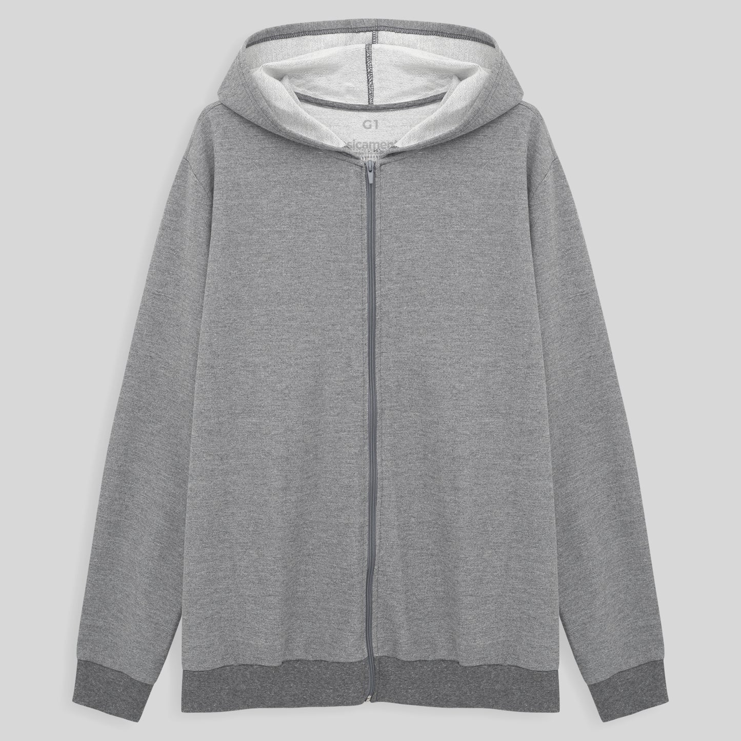 Jaqueta Moletom Flanelado Plus Masculina - Mescla Claro