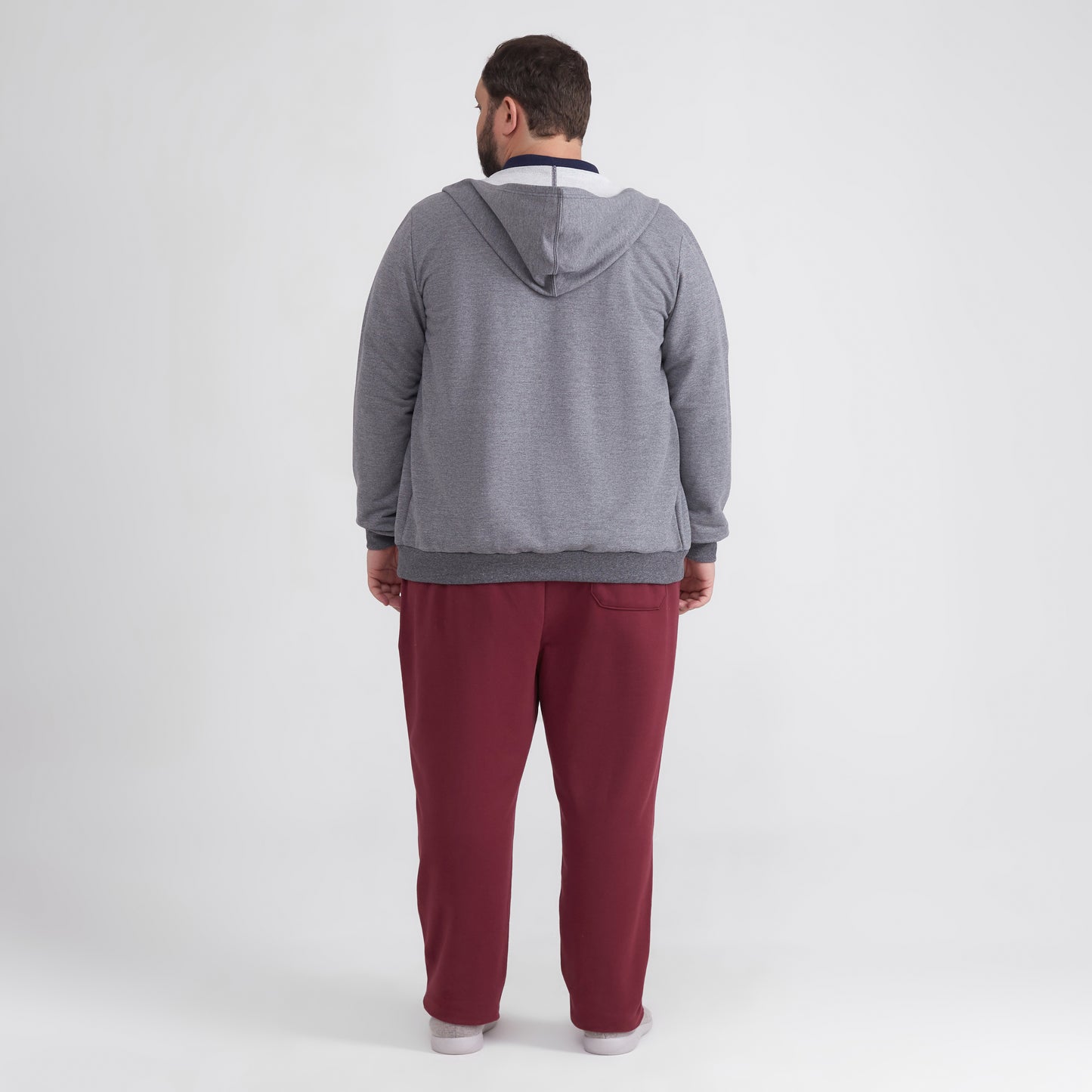 Jaqueta Moletom Flanelado Plus Masculina - Mescla Escuro