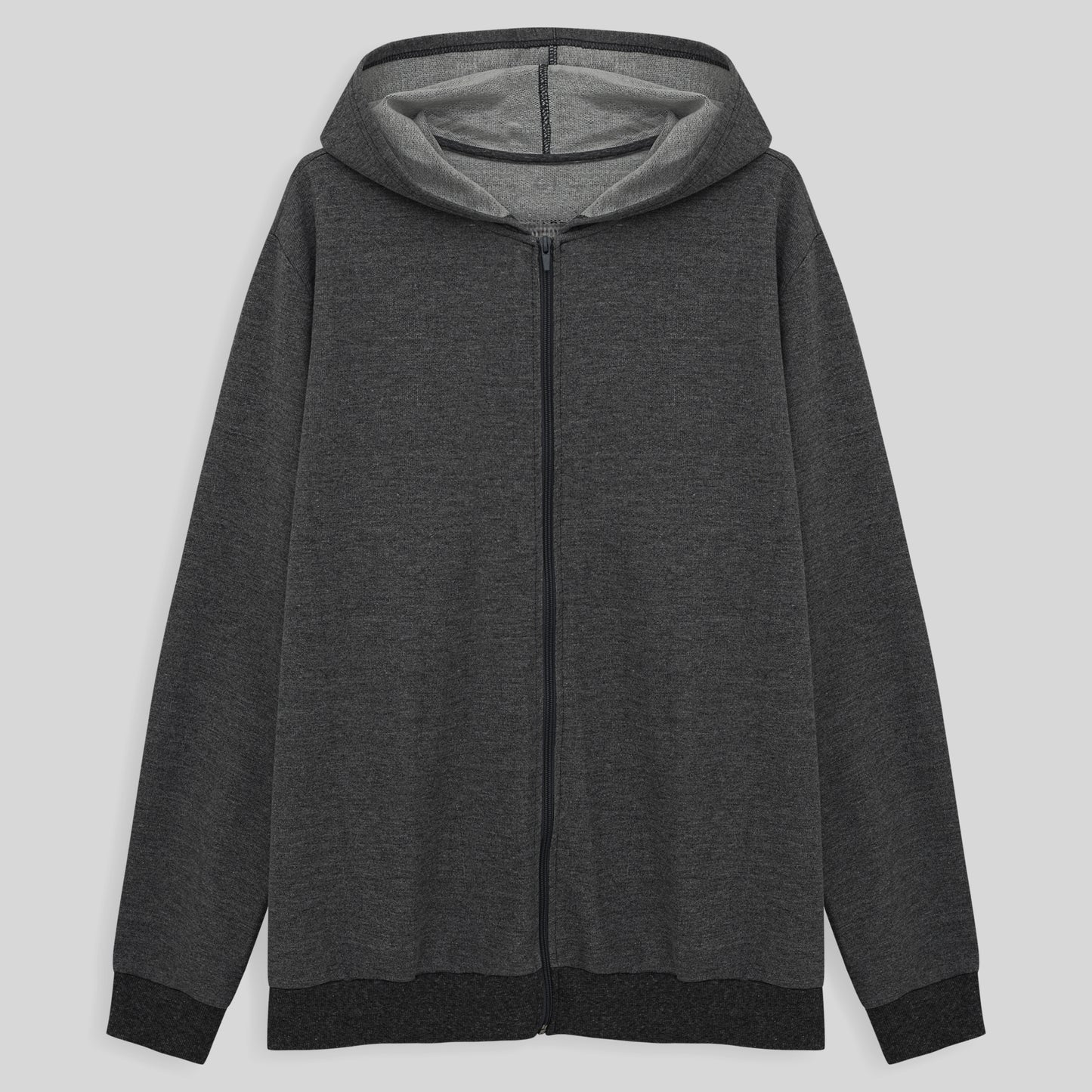 Jaqueta Moletom Flanelado Plus Masculina - Mescla Escuro