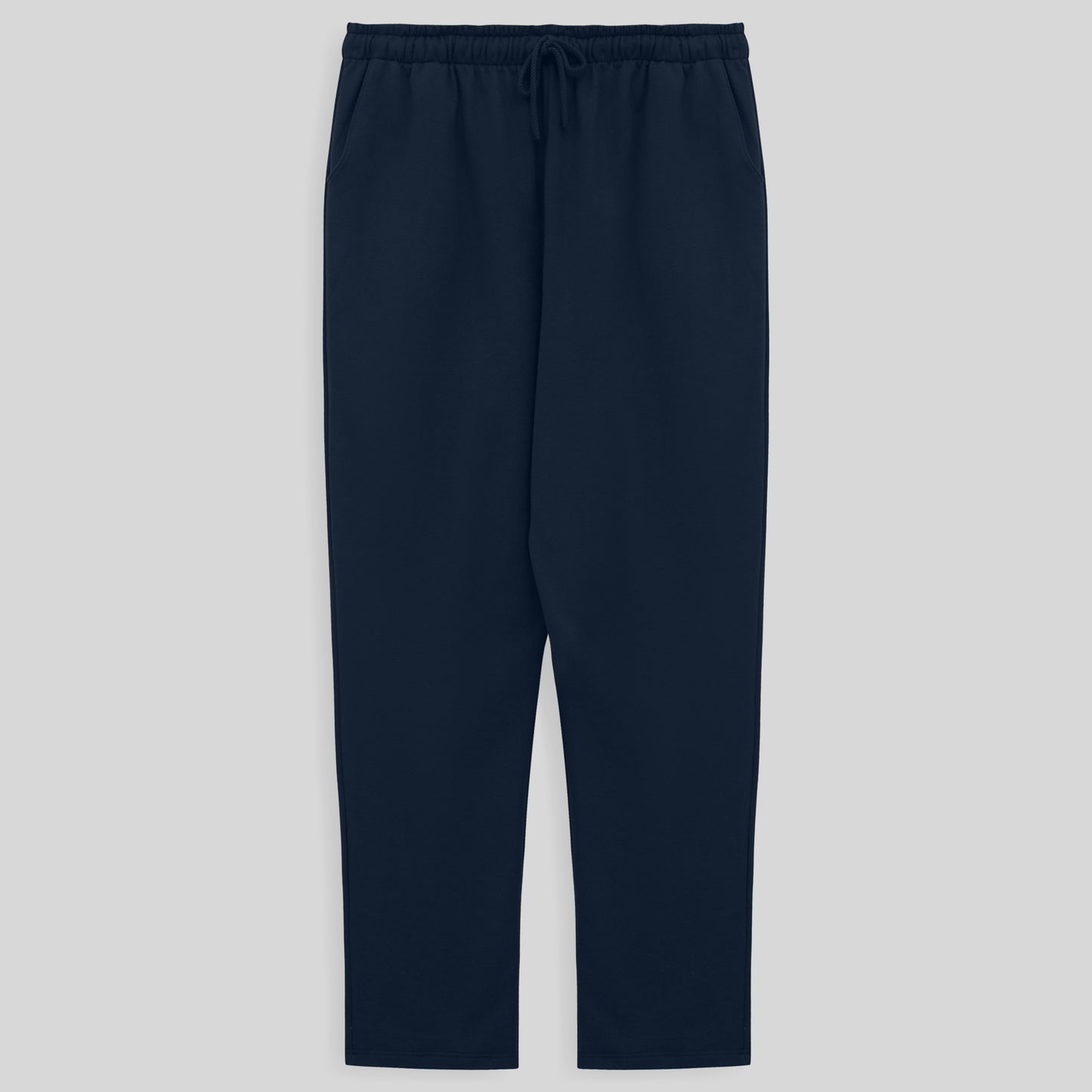 Calça Reta Moletom Flanelado Plus Masculina - Azul Marinho