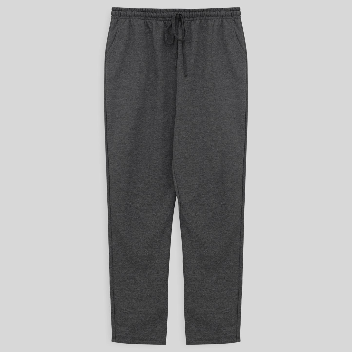 Calça Reta Moletom Flanelado Plus Masculina - Mescla Escuro