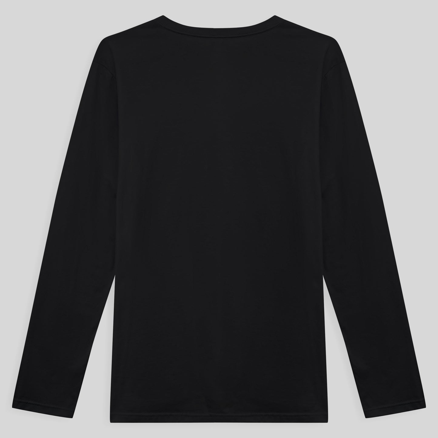 Camiseta Básica Gola V Manga Longa Masculina - Preto