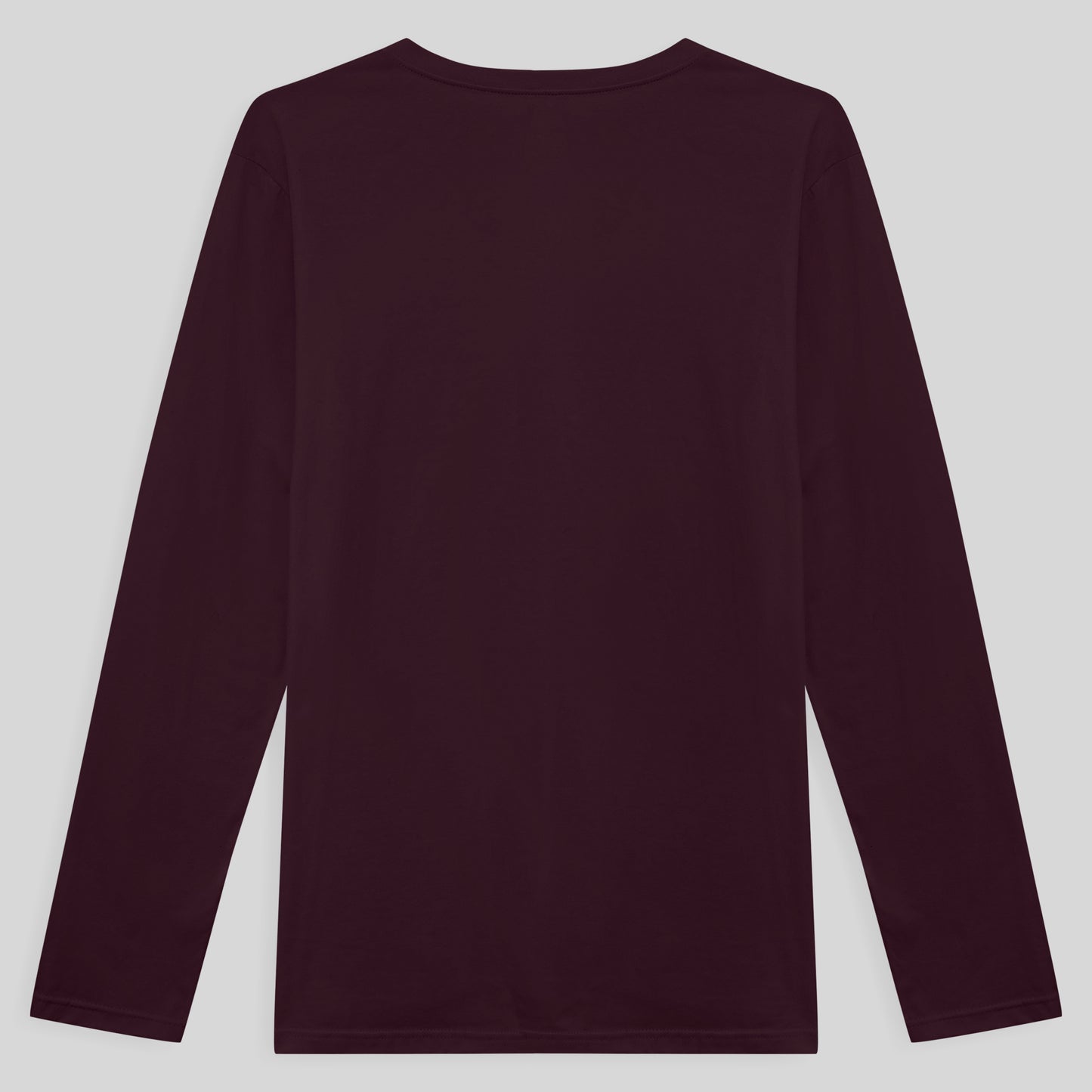 Camiseta Básica Gola V Manga Longa Masculina - Vermelho Vinho