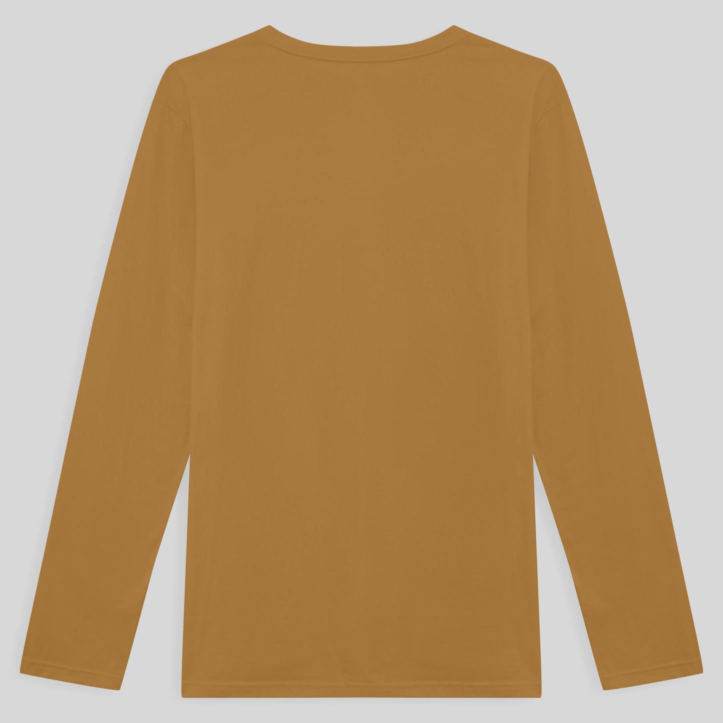 Camiseta Básica Gola V Manga Longa Masculina - Ocre