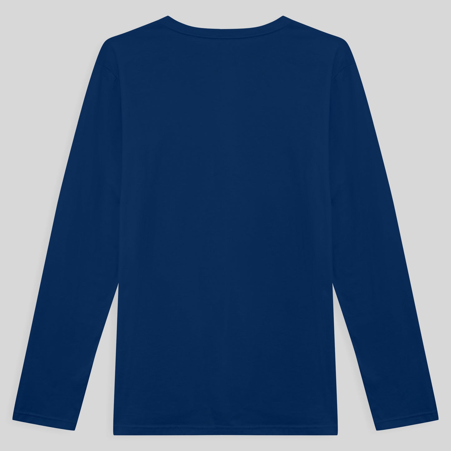 Camiseta Básica Gola V Manga Longa Masculina - Azul Bic