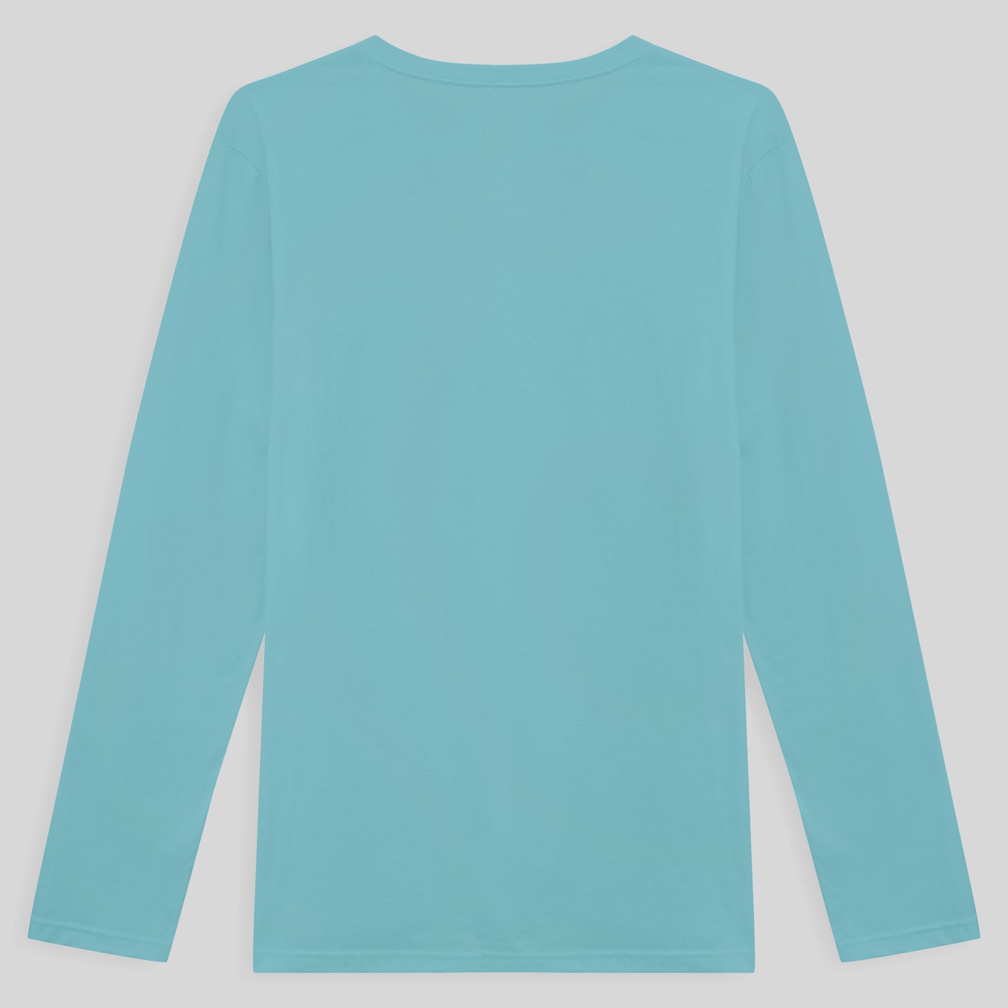 Camiseta Básica Gola V Manga Longa Masculina - Azul Claro