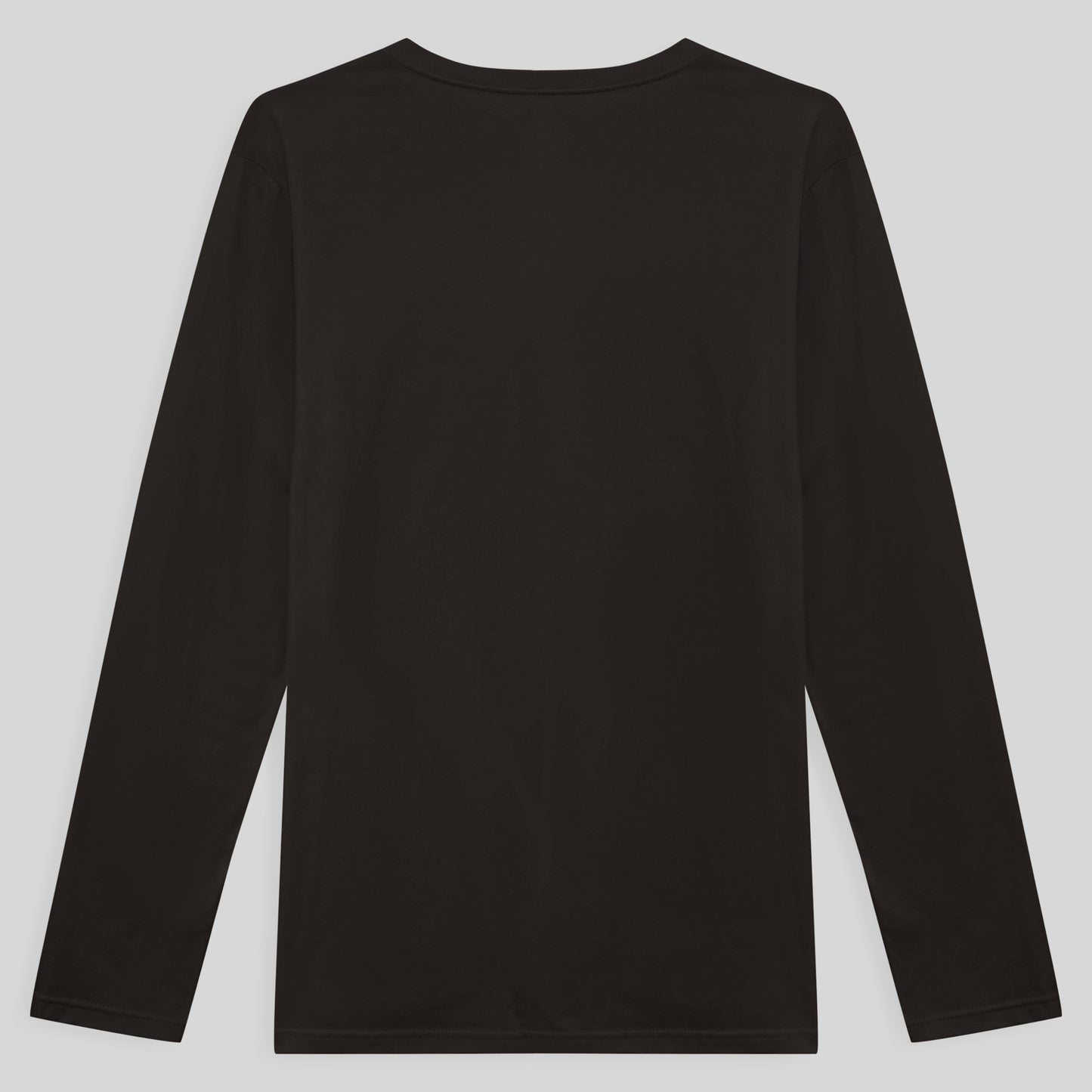 Camiseta Básica Gola V Manga Longa Masculina - Marrom