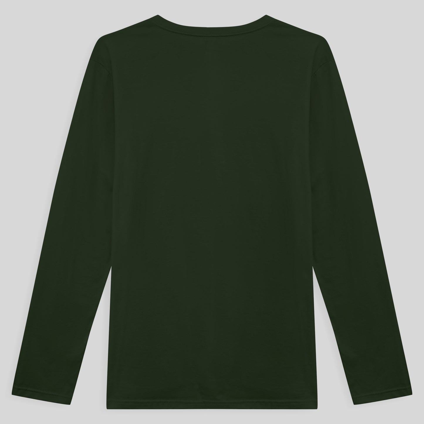 Camiseta Básica Gola V Manga Longa Masculina - Verde Selva