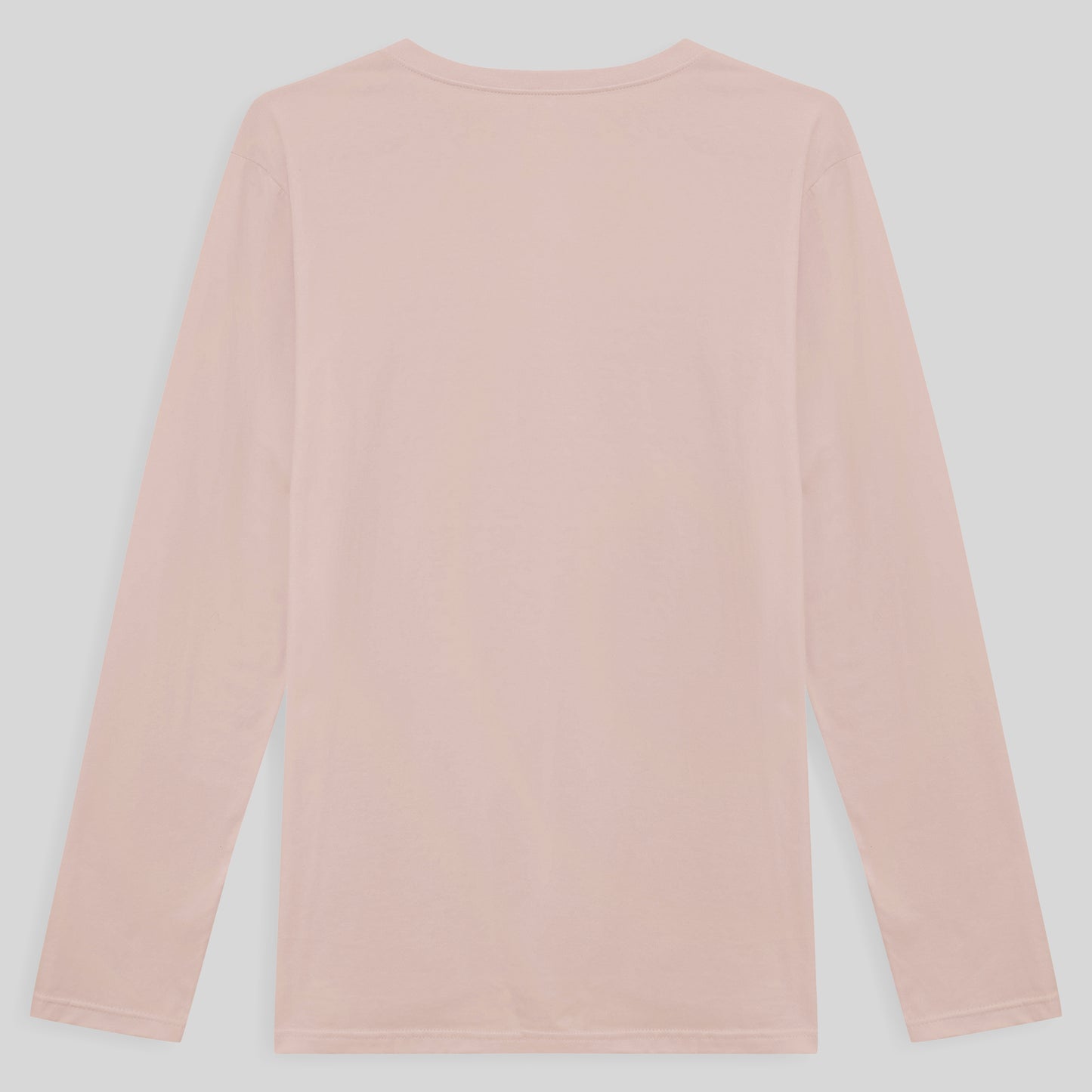 Camiseta Básica Gola V Manga Longa Masculina - Rosa Pastel