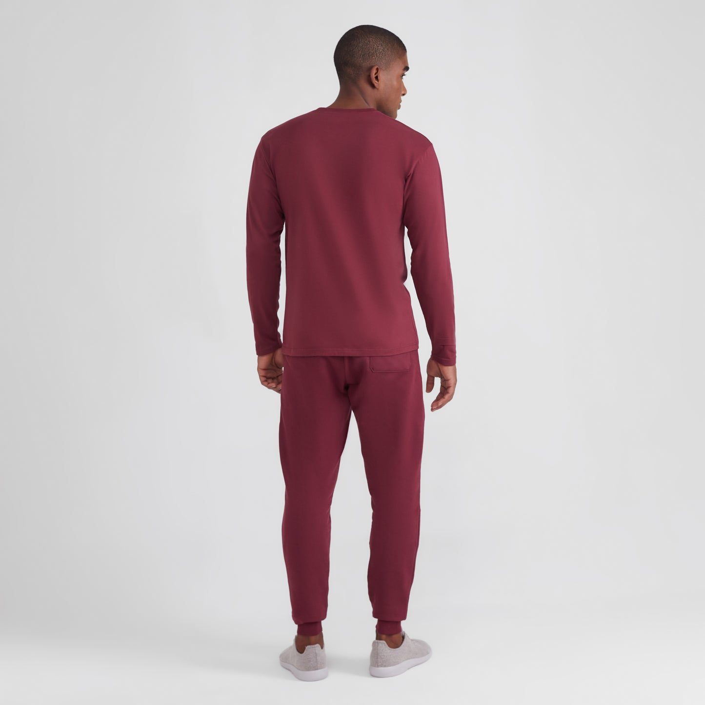 Camiseta Básica Manga Longa Masculina - Vermelho Vinho