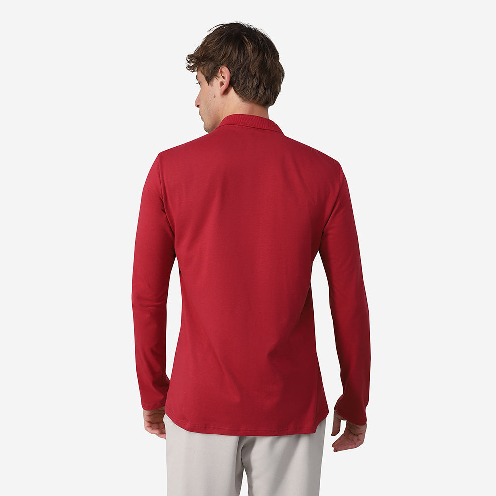 Camisa Polo Manga Longa Masculina - Marsala