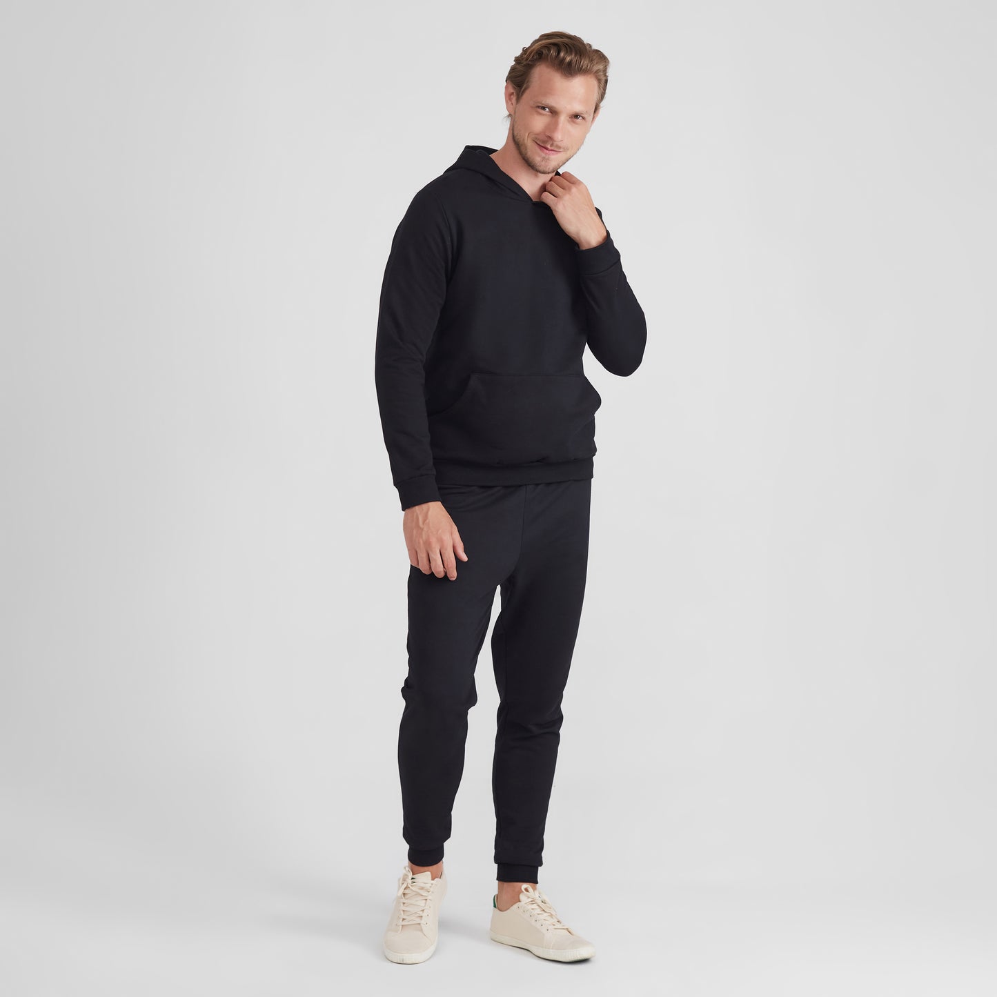Blusão Moletom Flanelado Capuz Masculino - Preto